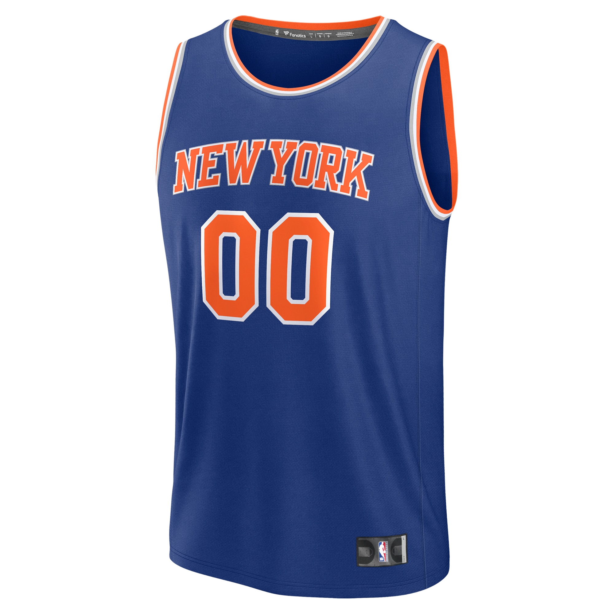 Alternative view of Fanatics Knicks Custom Jersey - Blue Personalized NBA