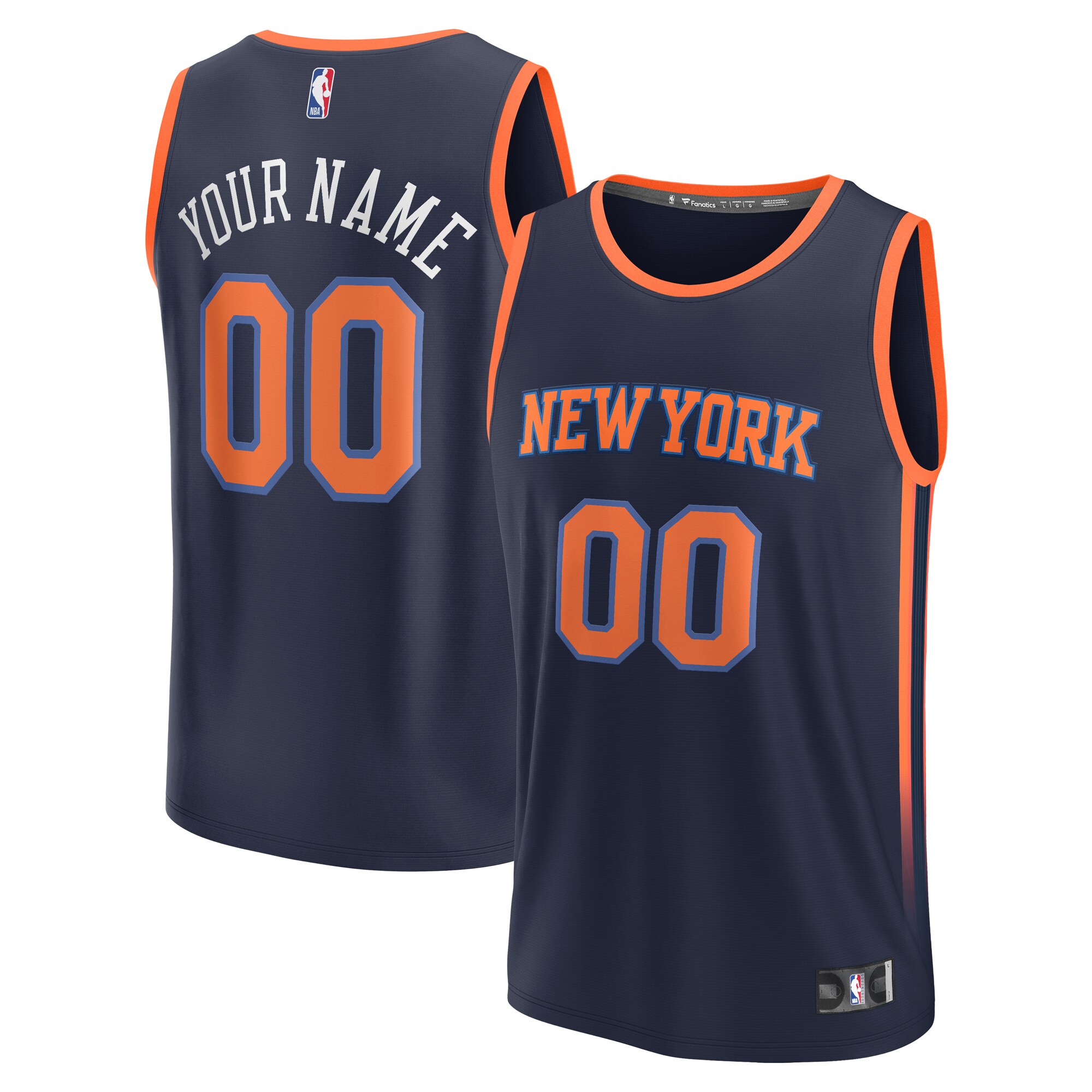 Alternative view of Fanatics Knicks Navy Custom Jersey - Personalized Edition