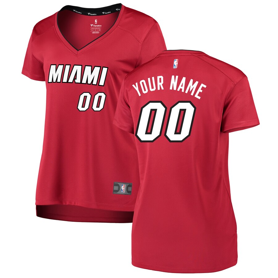 Fanatics Miami Heat Red Jersey - Custom Name & Number