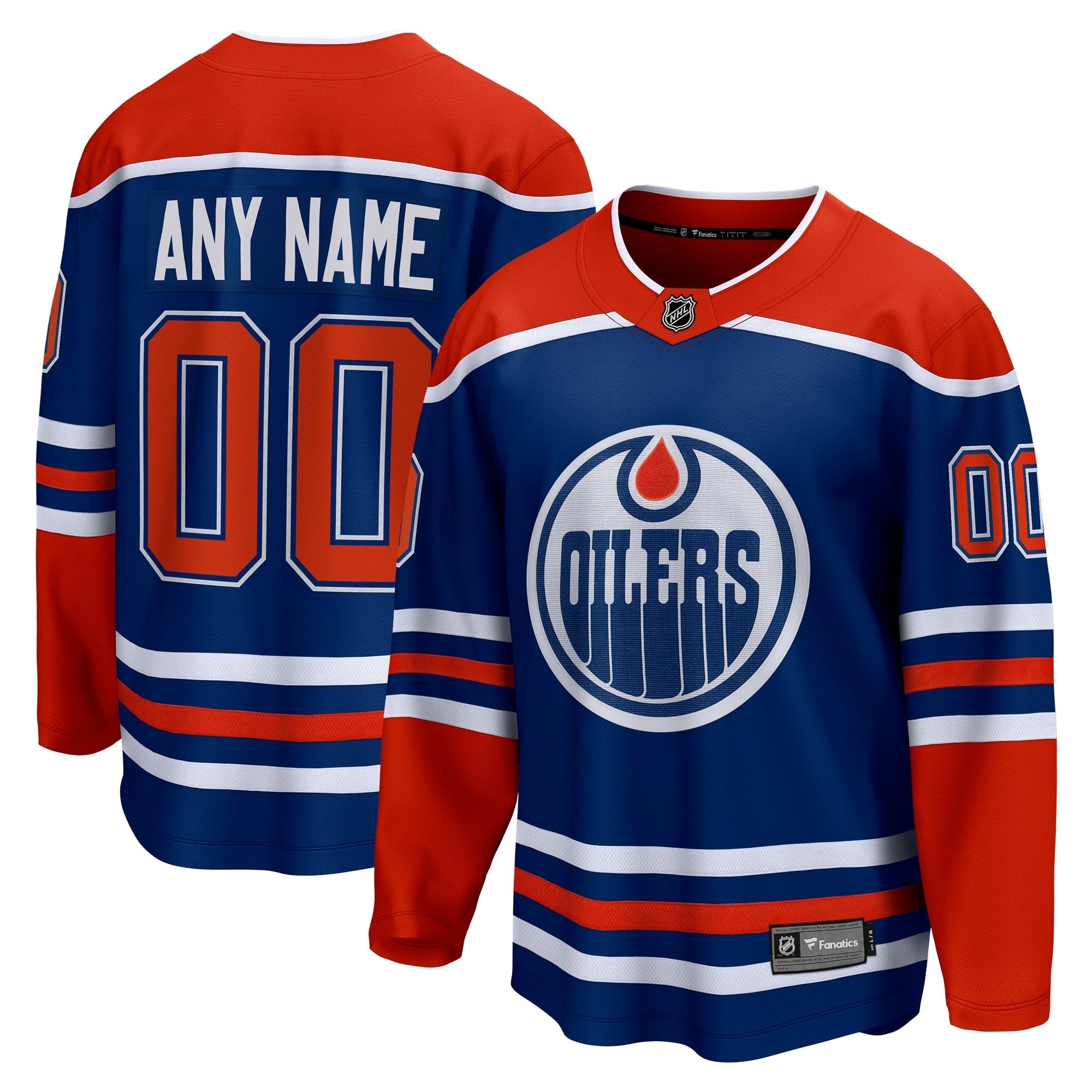 Fanatics Oilers Blue Orange Jersey - Fanatics Oilers Blue & Orange