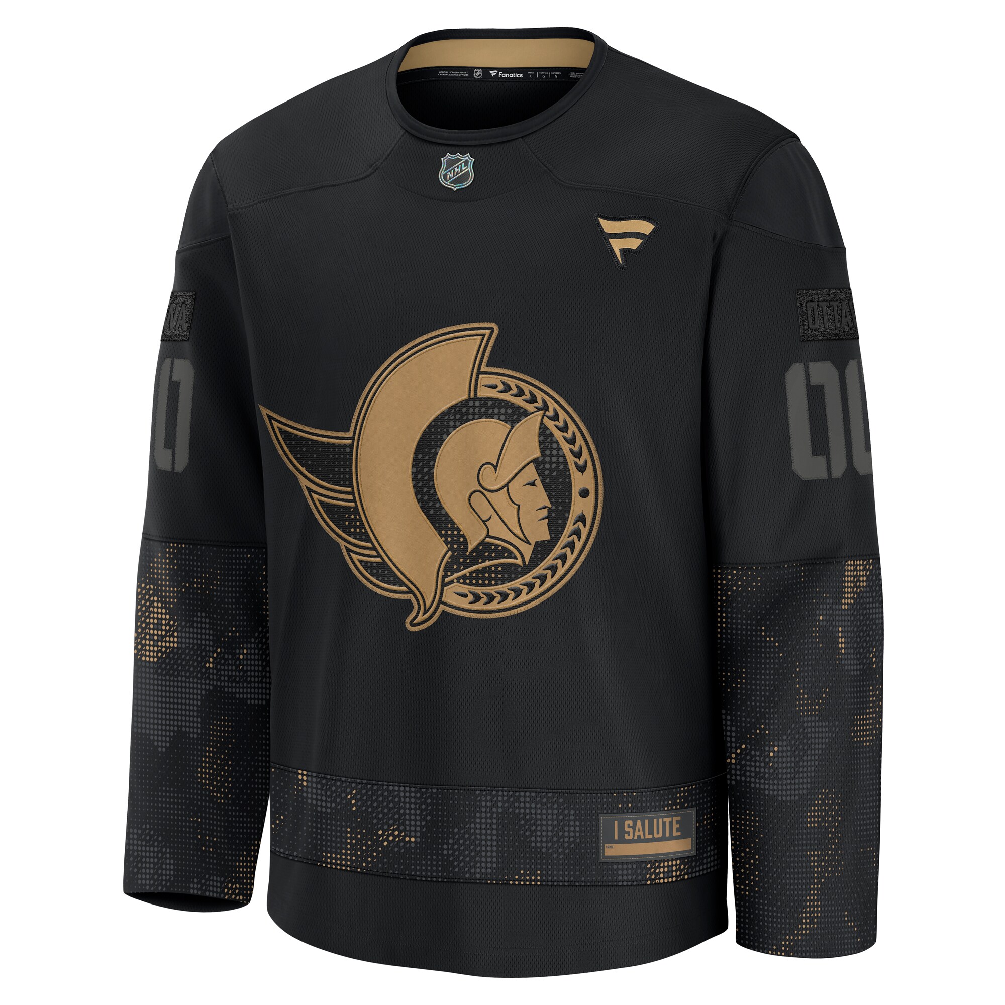 Alternative view of Fanatics Ottawa Senators Military Custom Jersey 2024 - Ultimate Edition
