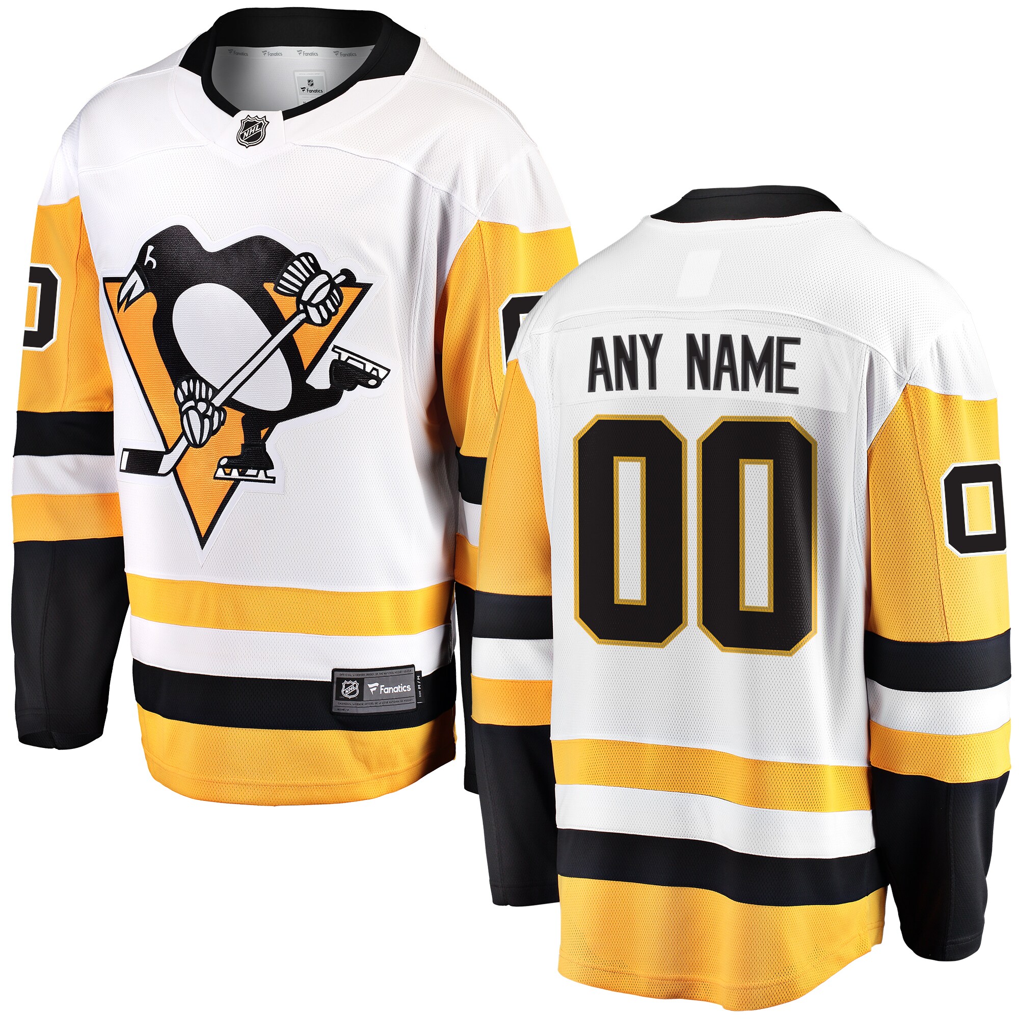 Fanatics Penguins White Jersey - Customizable Name & Number
