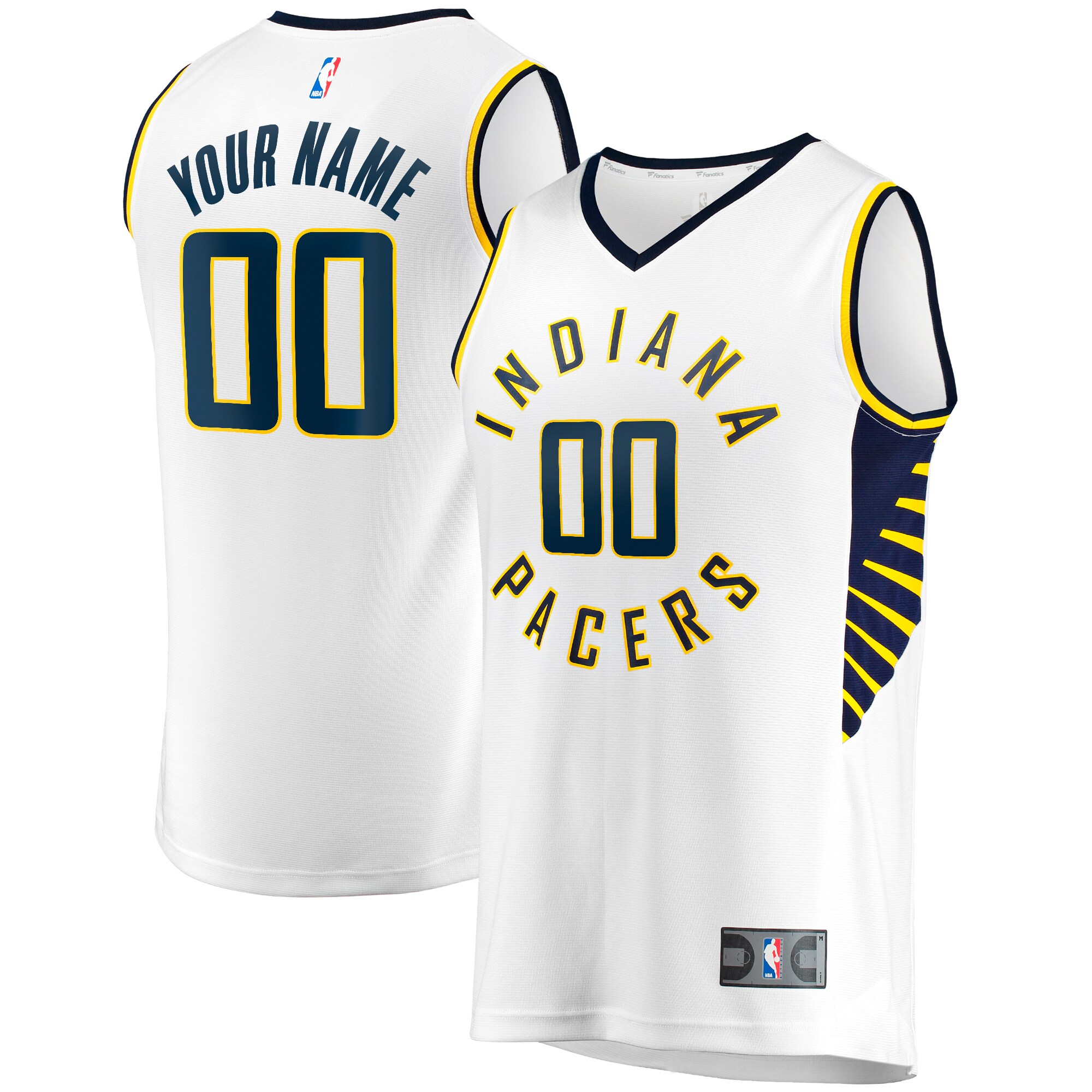 Alternative view of fanatics personalize Pacers White Custom Jersey - Fanatics Pacers