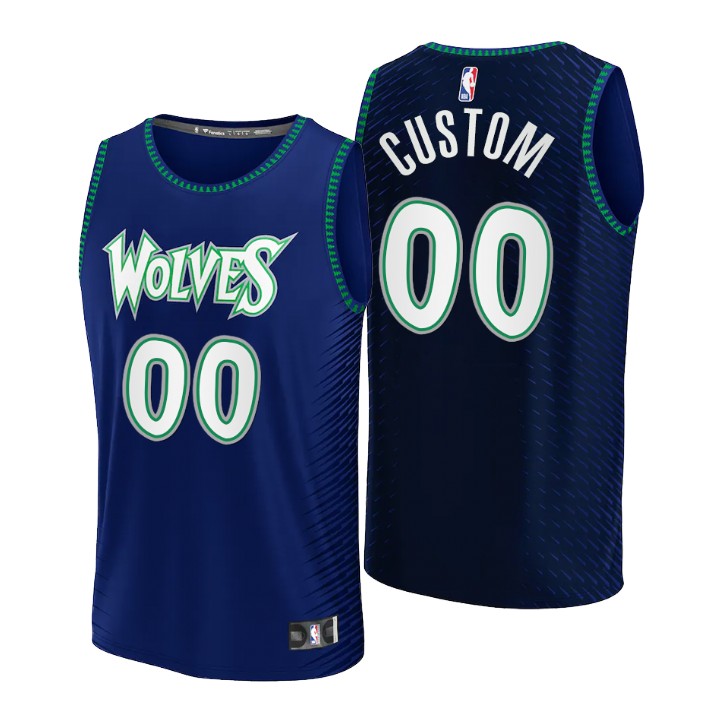 fanatics personalized Timberwolves Navy Custom Jersey - Fanatics
