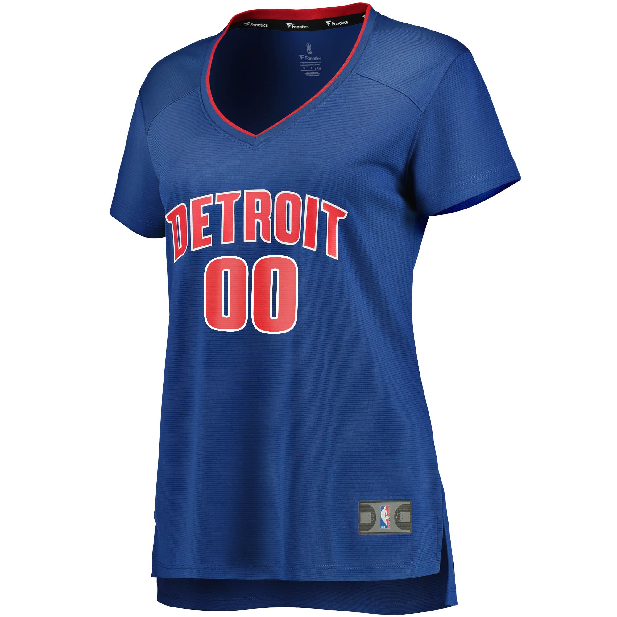Alternative view of Fanatics Pistons Blue Women’s Jersey - Custom V-Neck