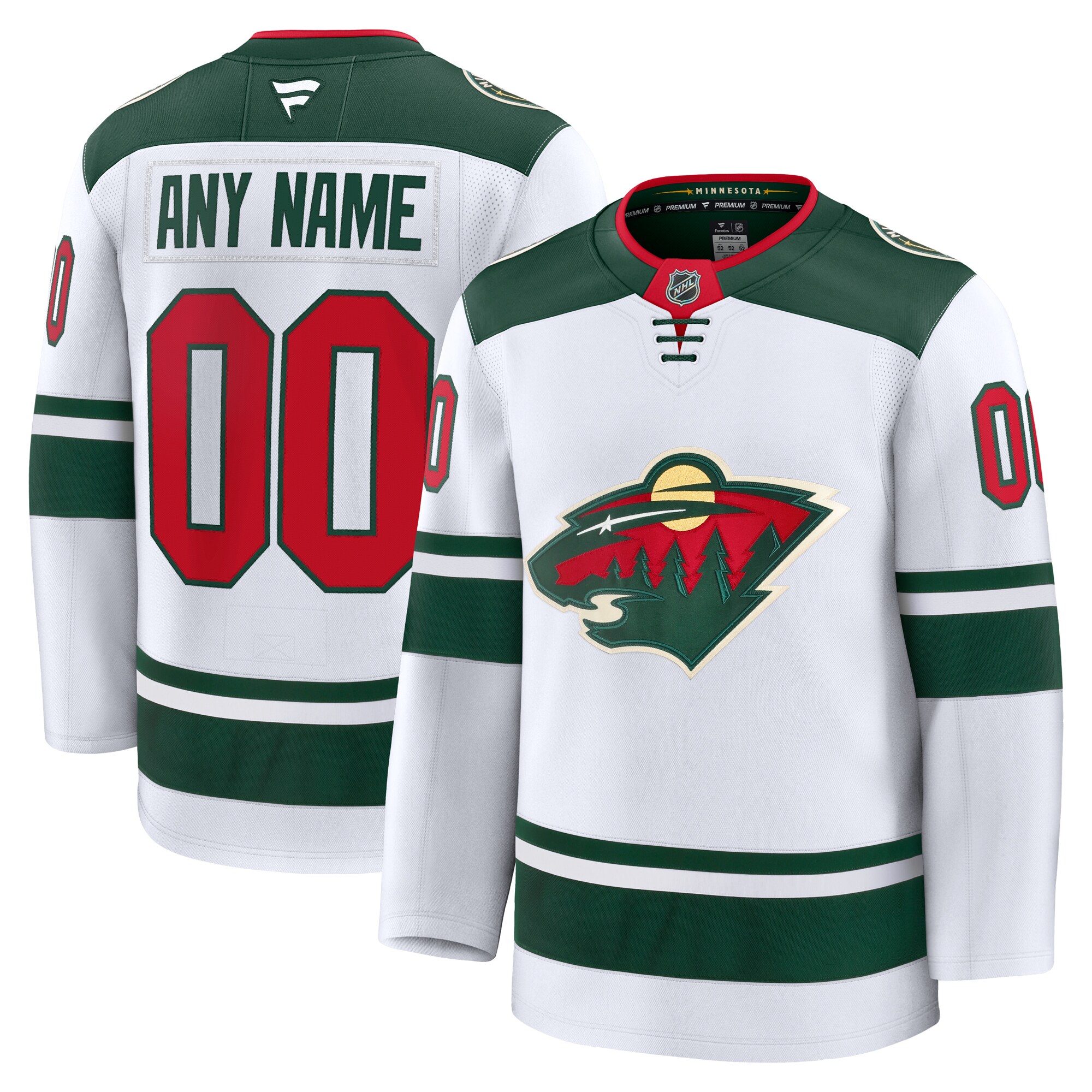 Fanatics Wild Away Jersey - White, Green, Red Custom
