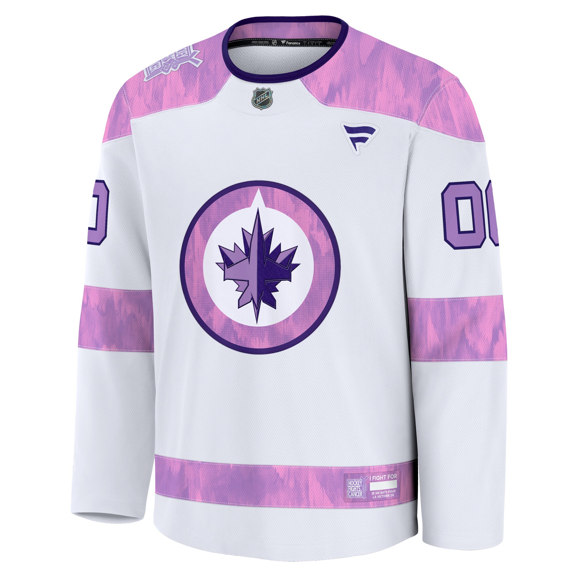 Alternative view of Fanatics Winnipeg Jets Practice Jersey: Ultimate 2024 Cancer Fight