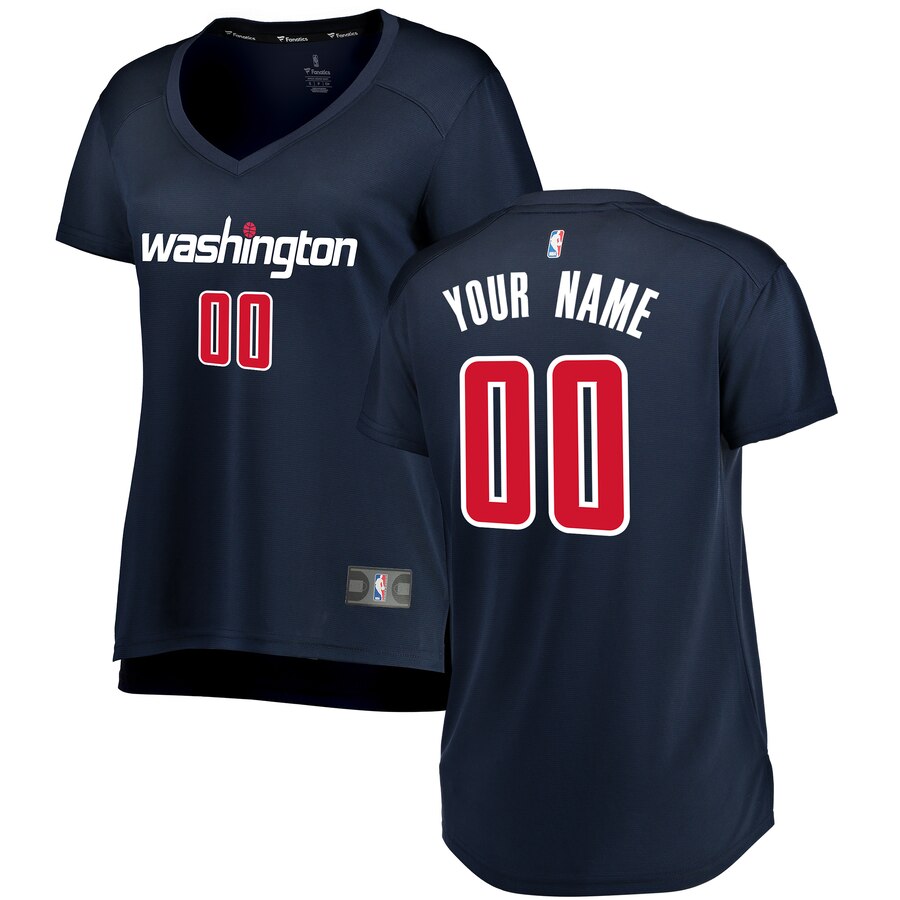 Fanatics Wizards Navy Custom Jersey - Women’s V-Neck