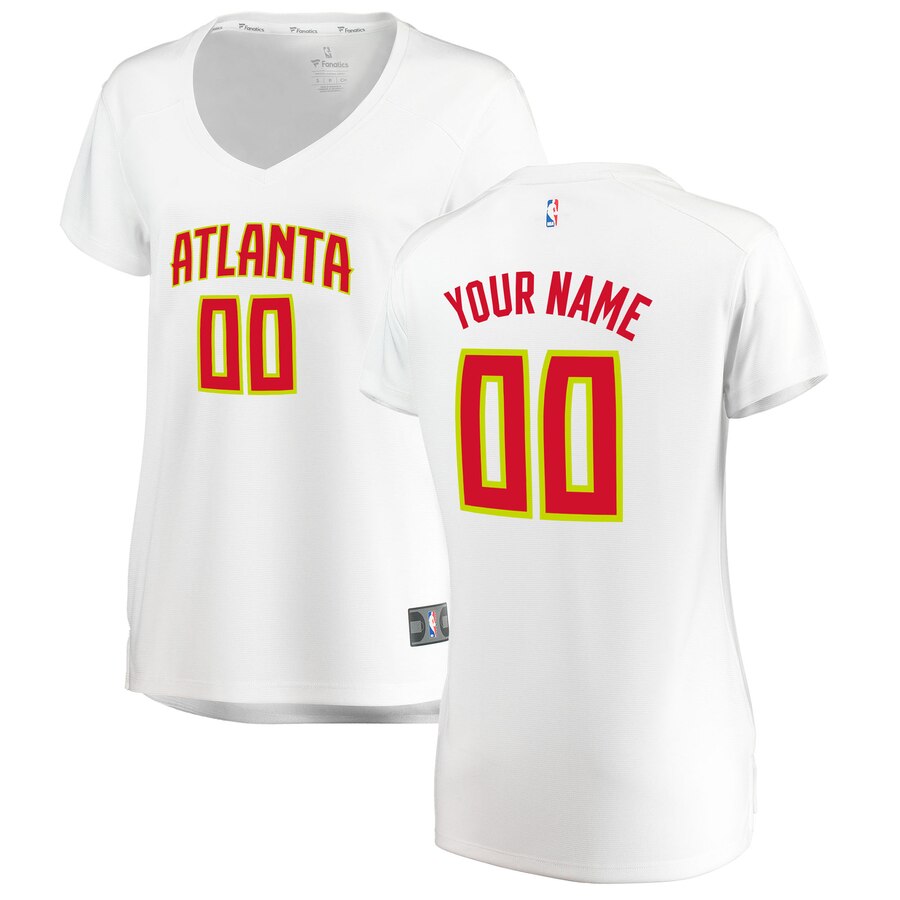 fanatics women Hawks White Custom Jersey - Fanatics Hawks White Custom