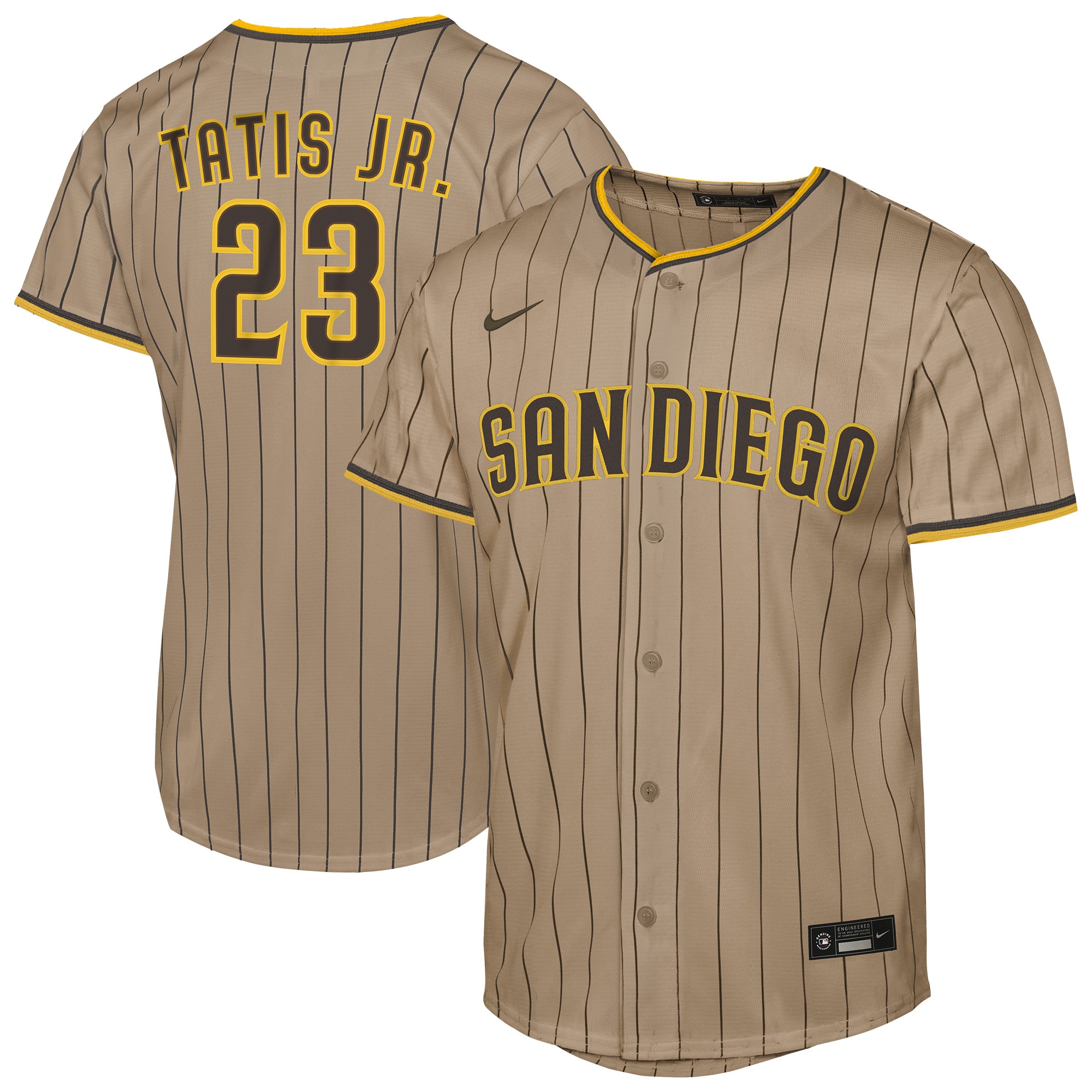 Fernando Tatis Jr. San Diego Padres Youth Alternate Jersey - Khaki
