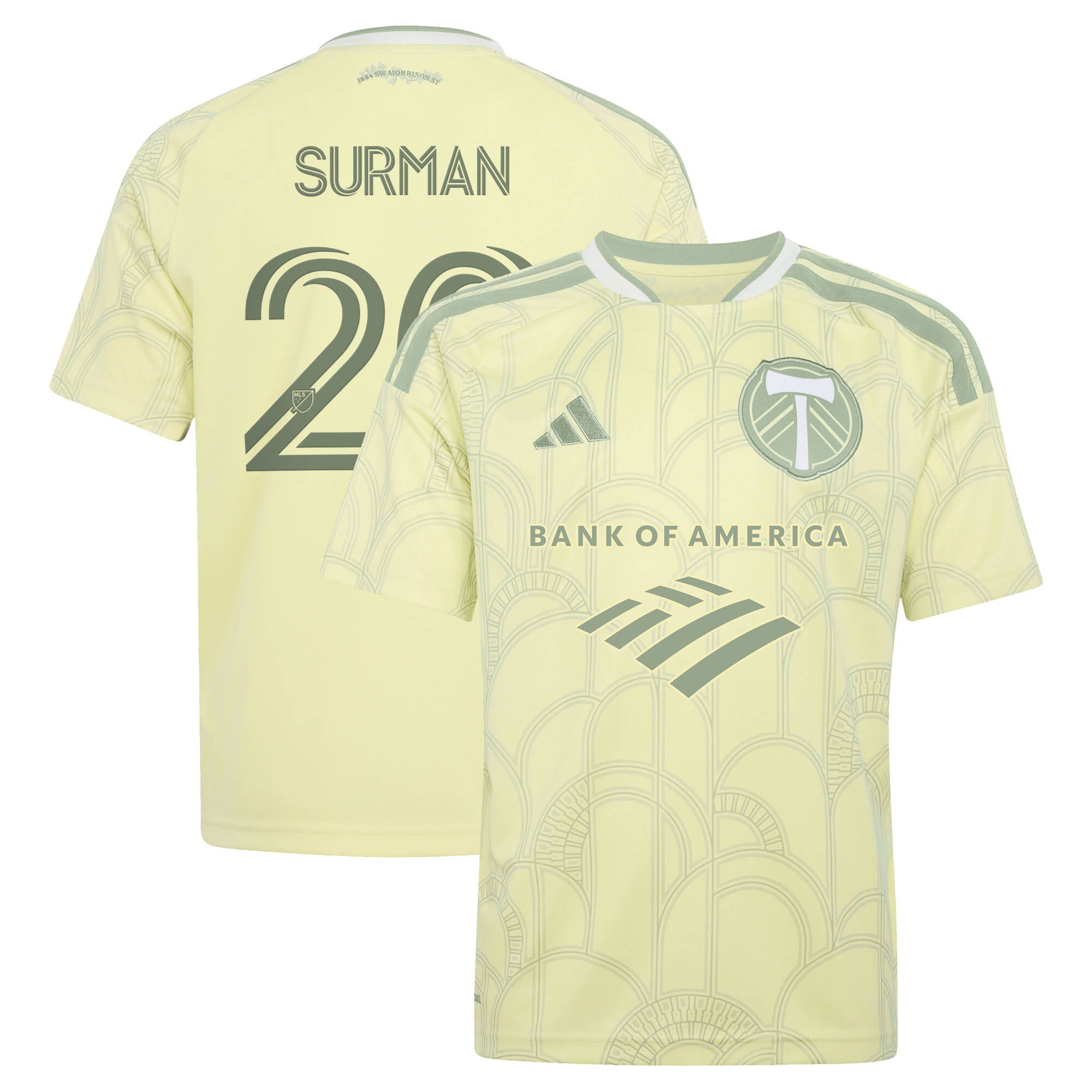 Finn Surman Portland Timbers Youth 2026 Civic Stadium Kit Jersey - Yellow
