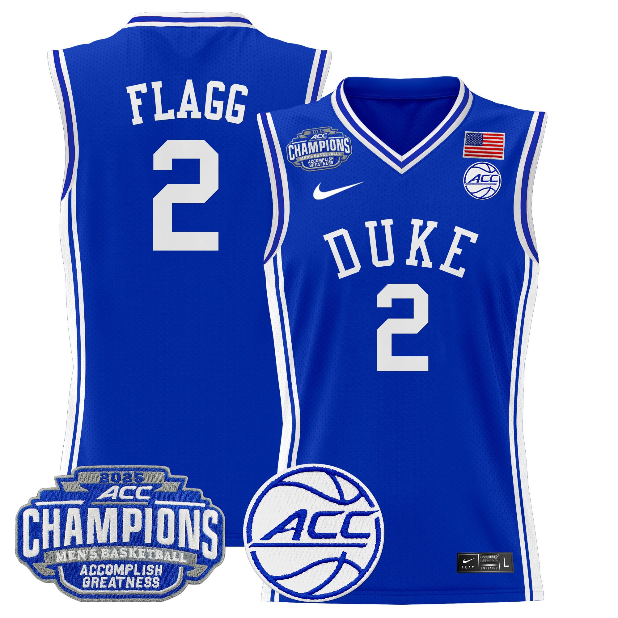 Flagg Duke Blue Devils Jersey - Nike White #2