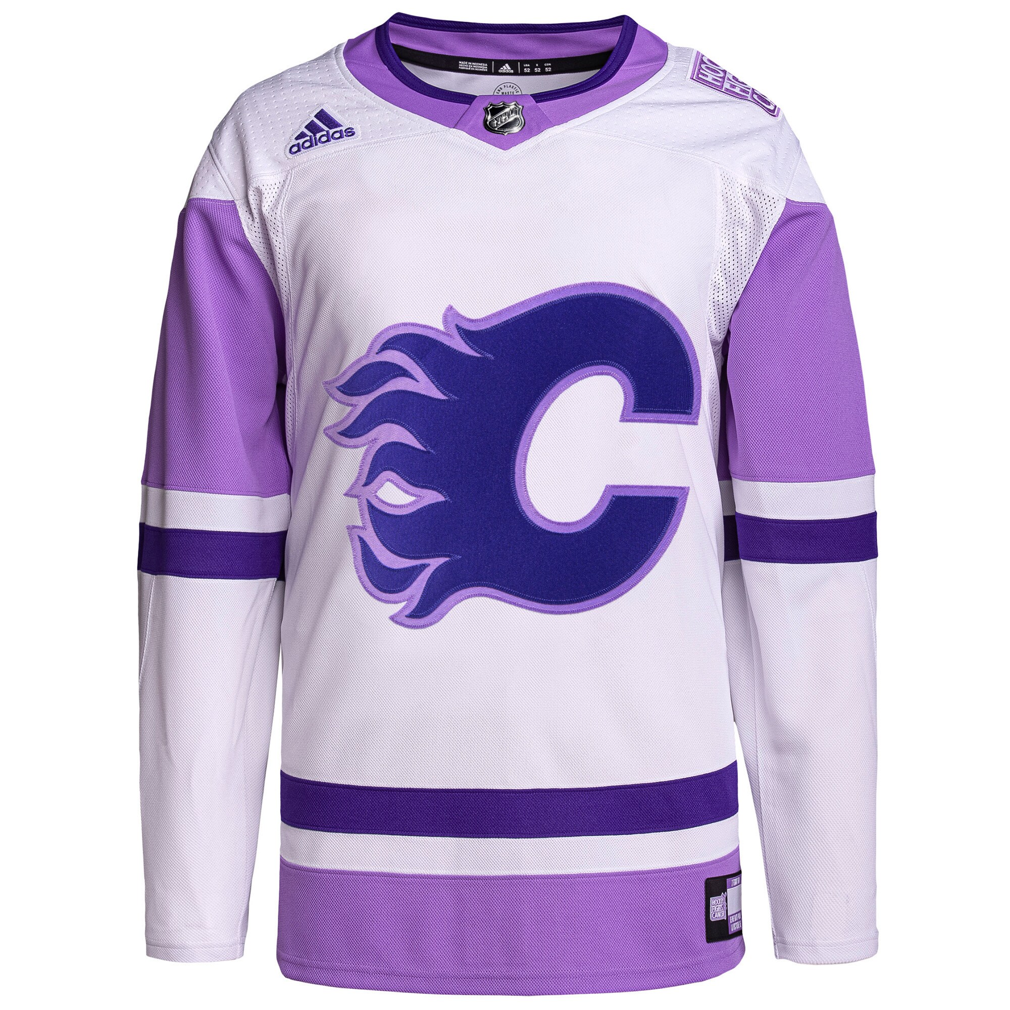 Alternative view of Flames Purple Pride Jersey - Adidas - Authentic NHL