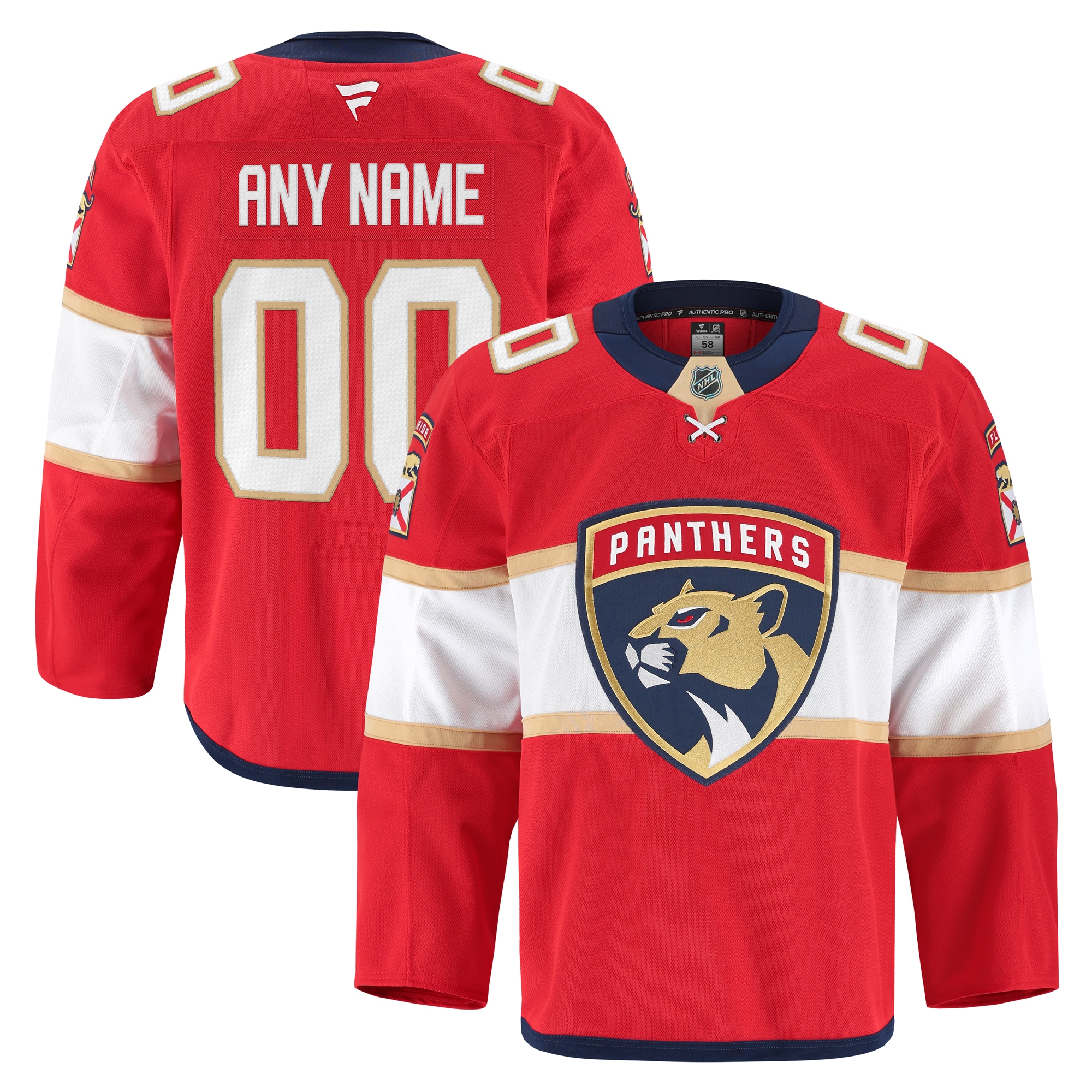 Florida Panthers Fanatics Home Pro Custom Jersey - Red