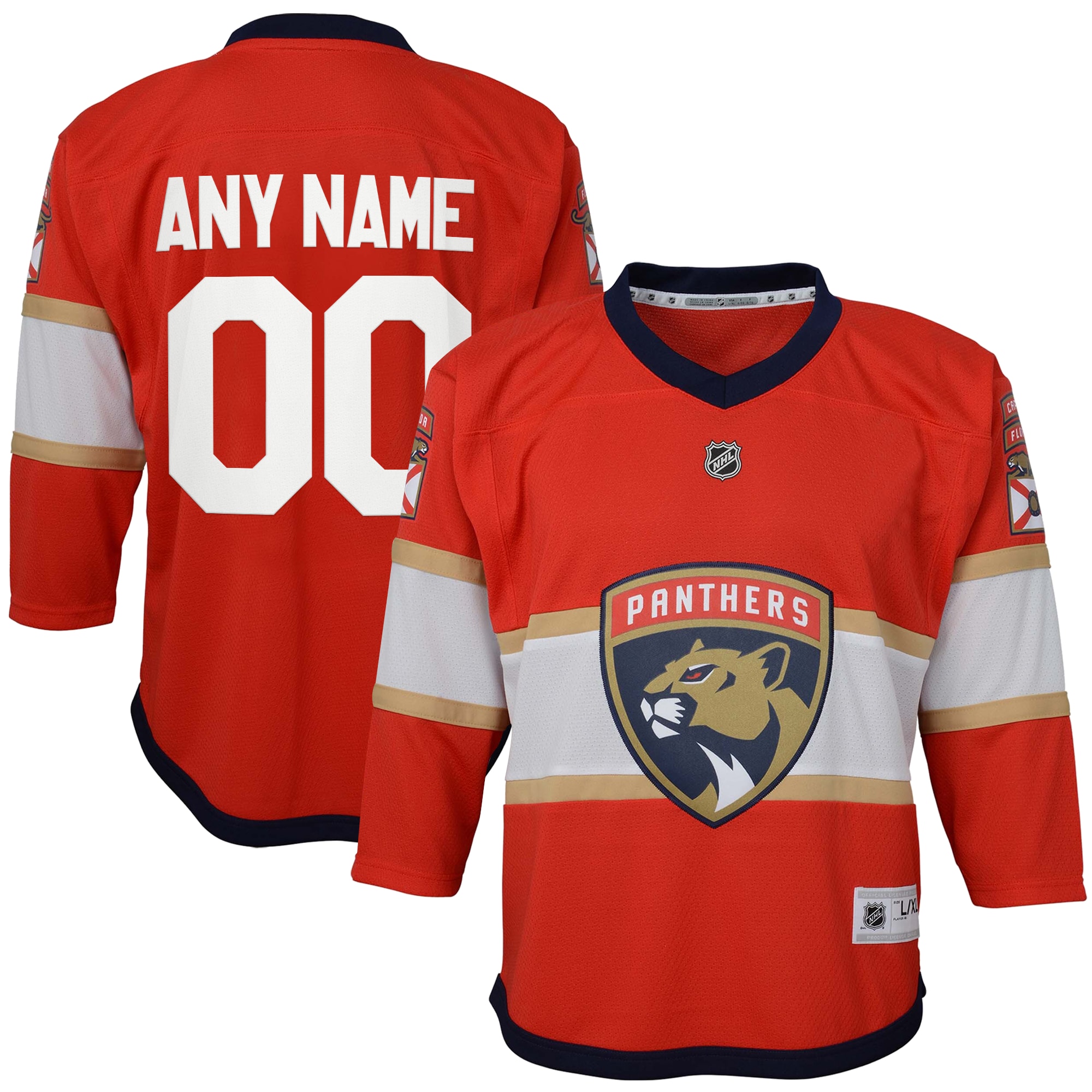 Florida Panthers Youth Home Custom Jersey - Red
