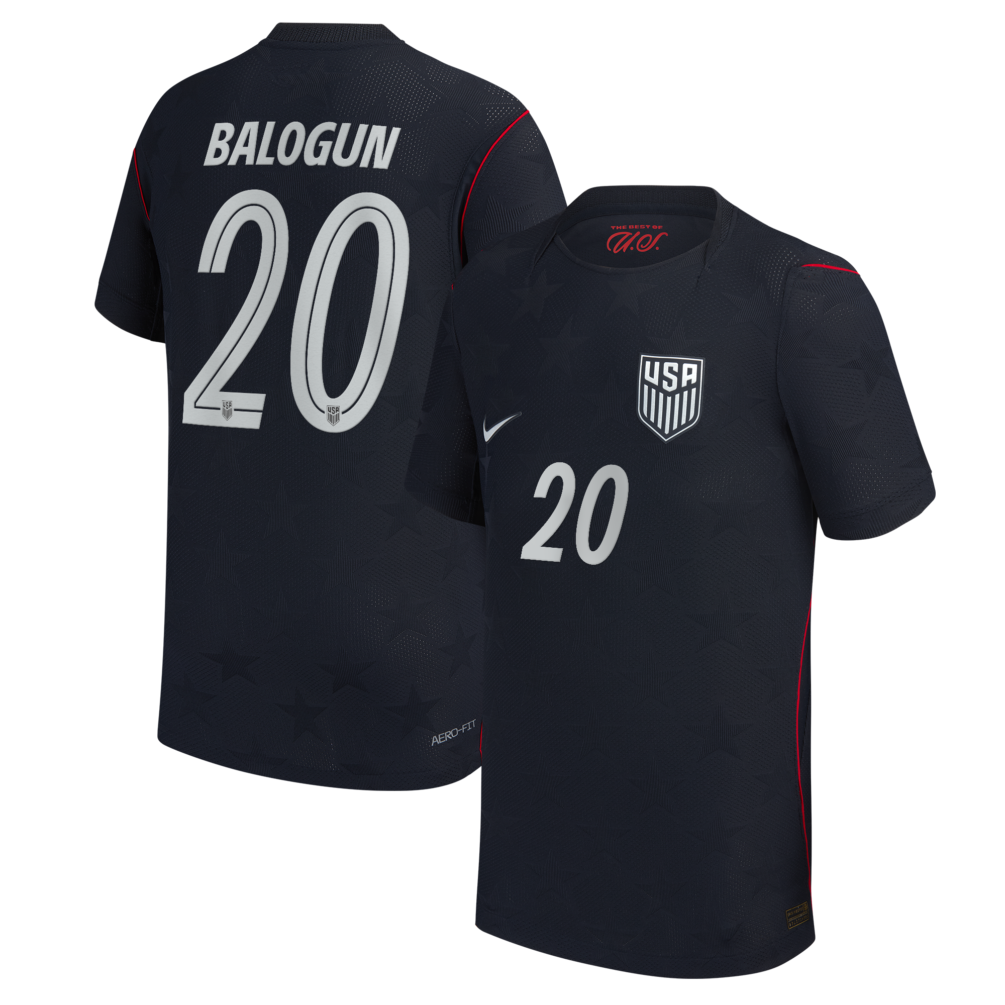 Folarin Balogun USMNT Youth 2026 Away Match Jersey - Blue