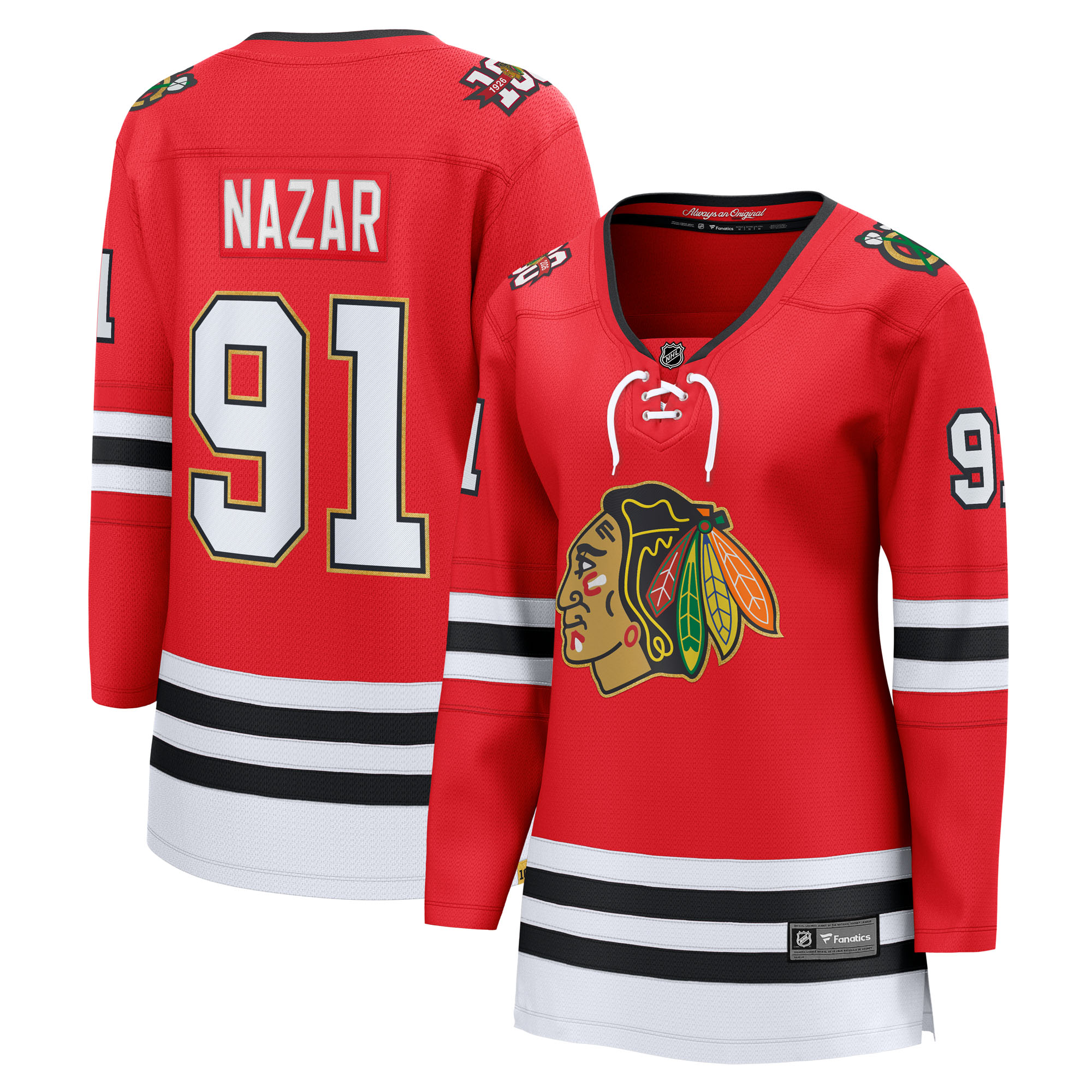 Frank Nazar Chicago Blackhawks Fanatics Women's Centennial Breakaway Player Jersey - Red