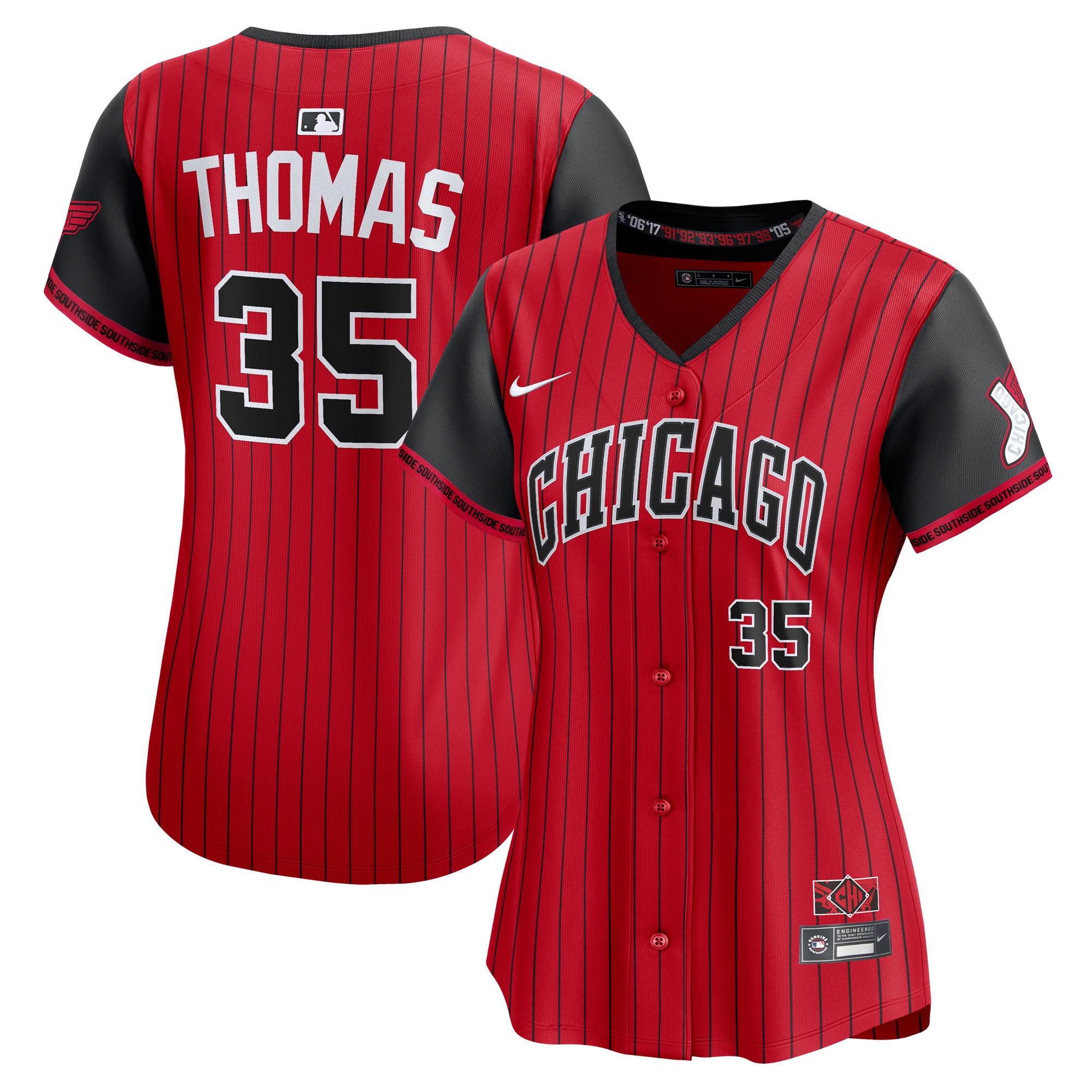 Frank Thomas Chicago White Sox Women's 2025 City Connect Limited Retired Player Jersey - Red/Black