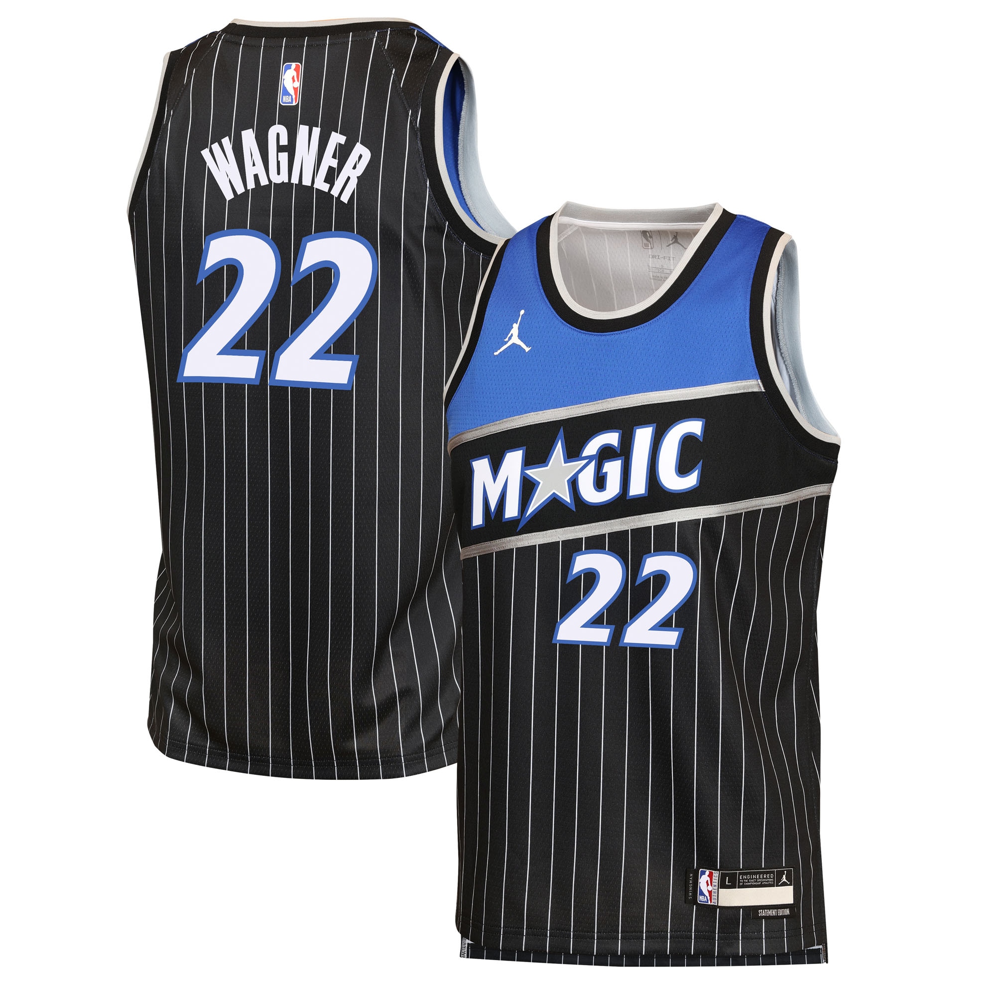 Franz Wagner Orlando Magic Jordan Brand Youth Swingman Jersey - Statement Edition - Black