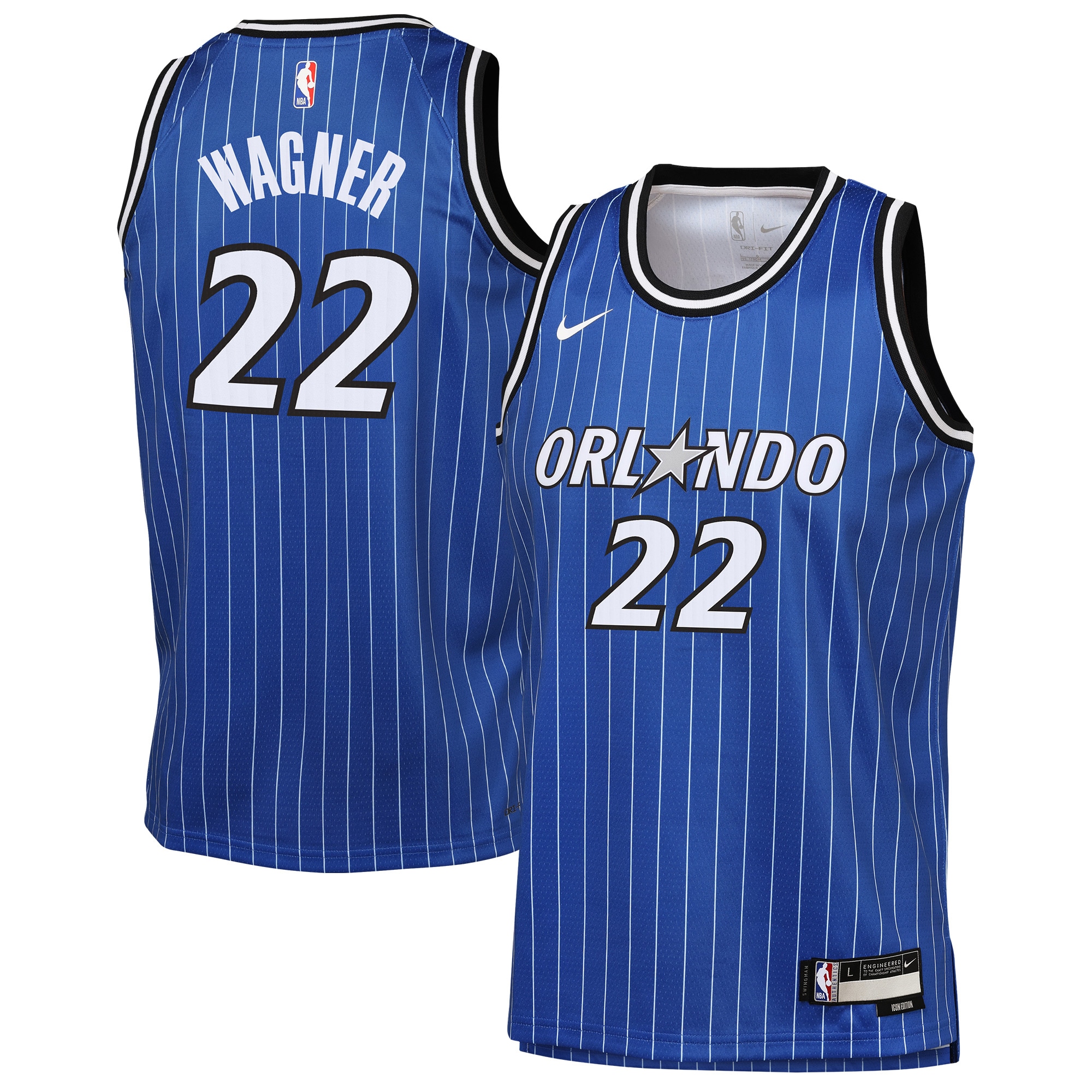 Franz Wagner Orlando Magic Youth Icon Edition Swingman Jersey - Blue