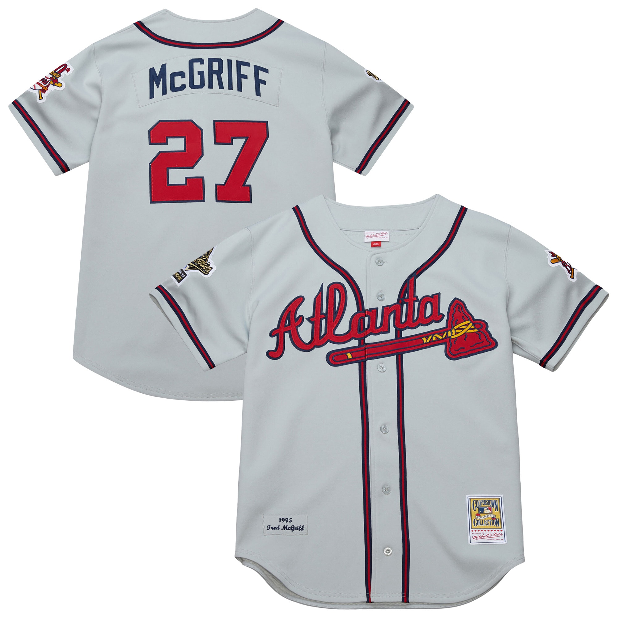 Fred McGriff Atlanta Braves 1995 Throwback Jersey - Gray