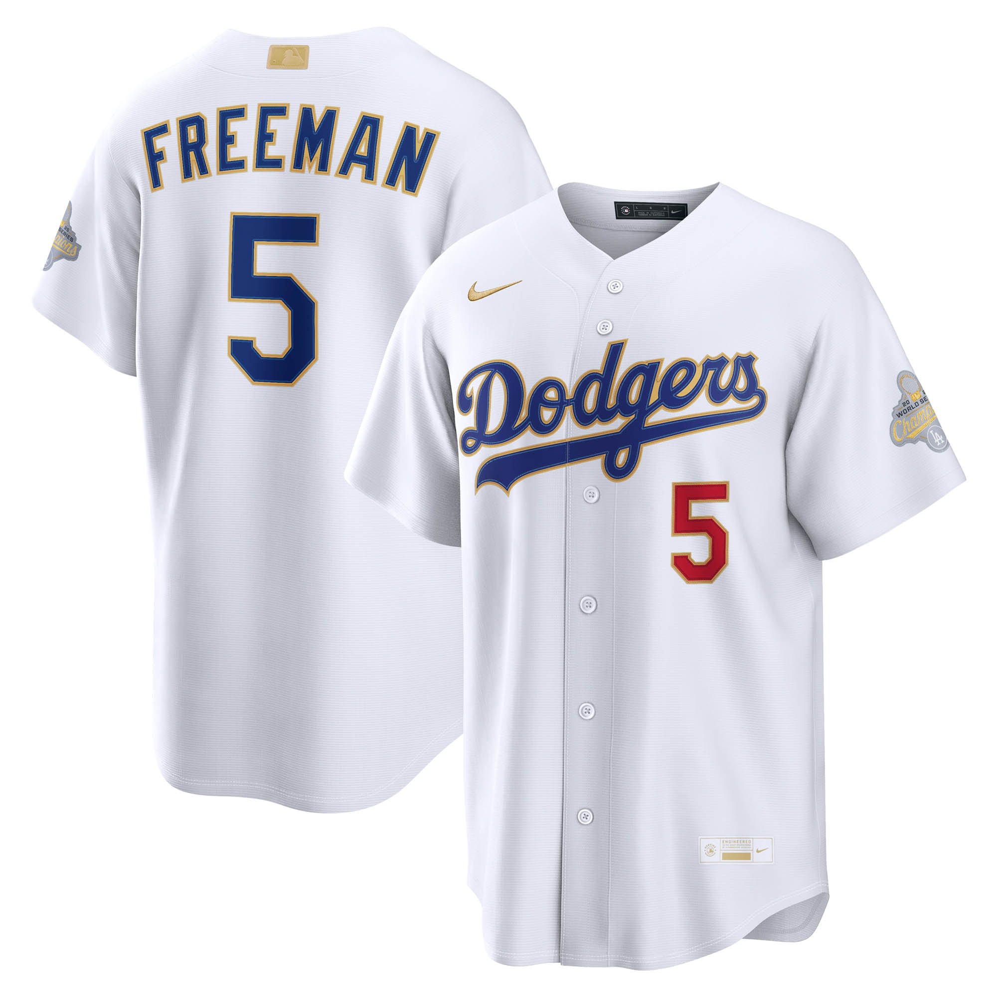 Freddie Freeman Los Angeles Dodgers 2026 Gold Collection Stadium Jersey - White
