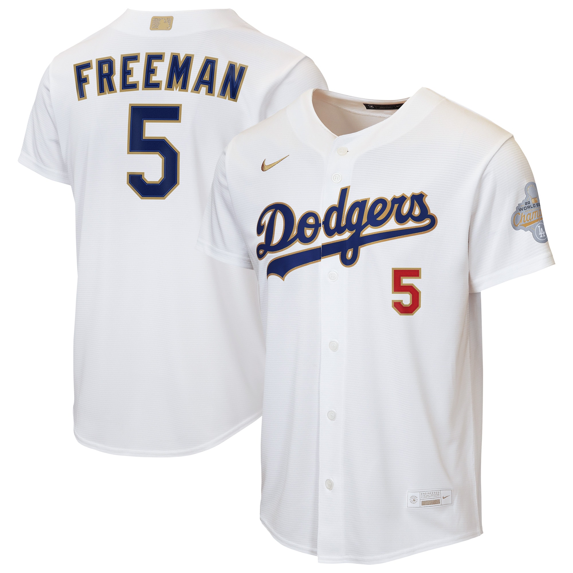 Freddie Freeman Los Angeles Dodgers Youth 2026 Gold Collection Home Jersey - White