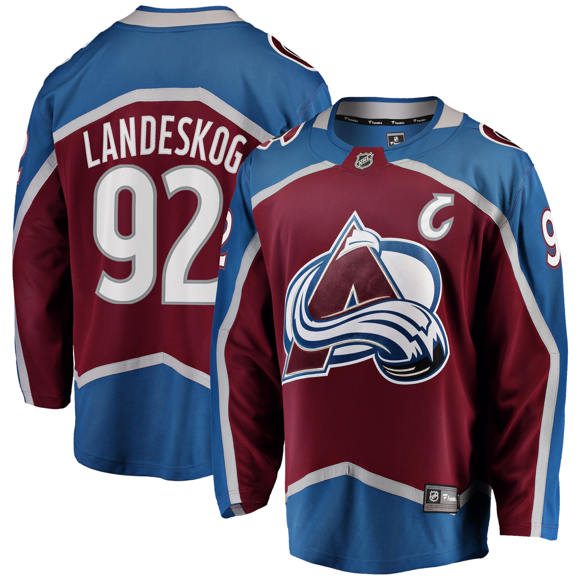 Gabriel Landeskog Colorado Avalanche Fanatics Captain Patch Home Breakaway Jersey - Burgundy