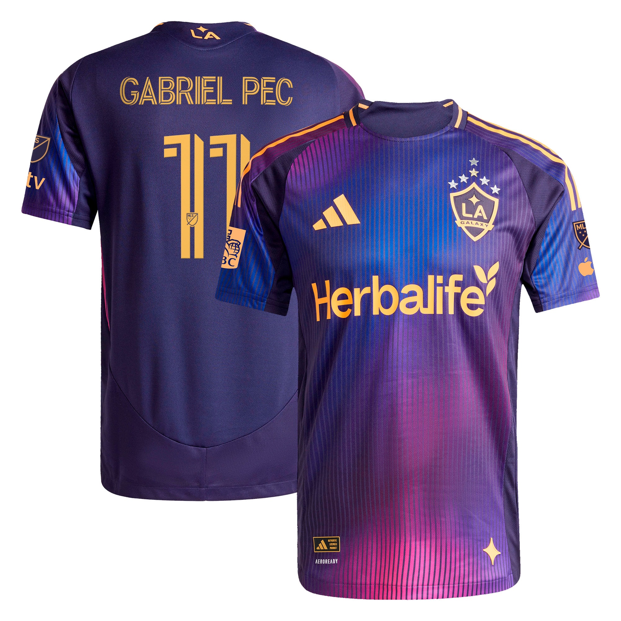 Gabriel Pec LA Galaxy 2025 RIZON On-Field Jersey – Navy