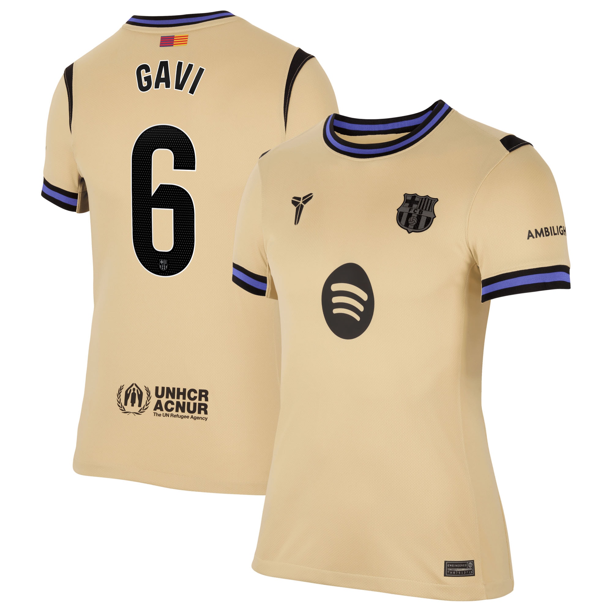 Gavi Barcelona Women's 2025/26 Away Stadium Jersey - Gold