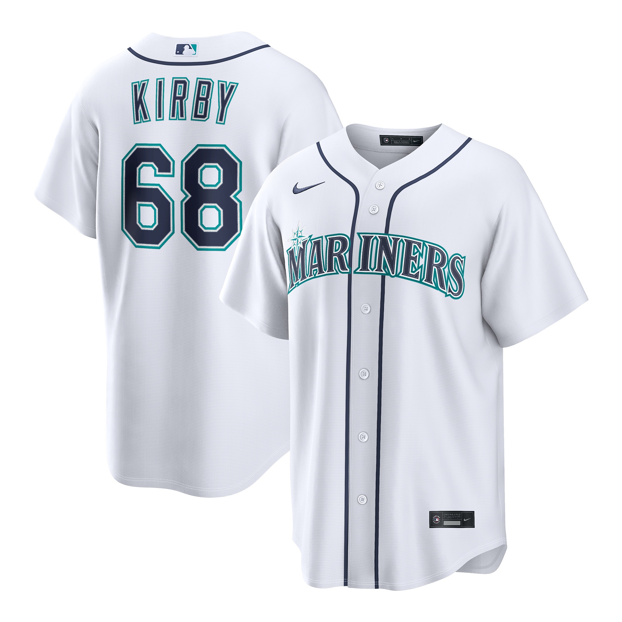 George Kirby Seattle Mariners Home Jersey - White