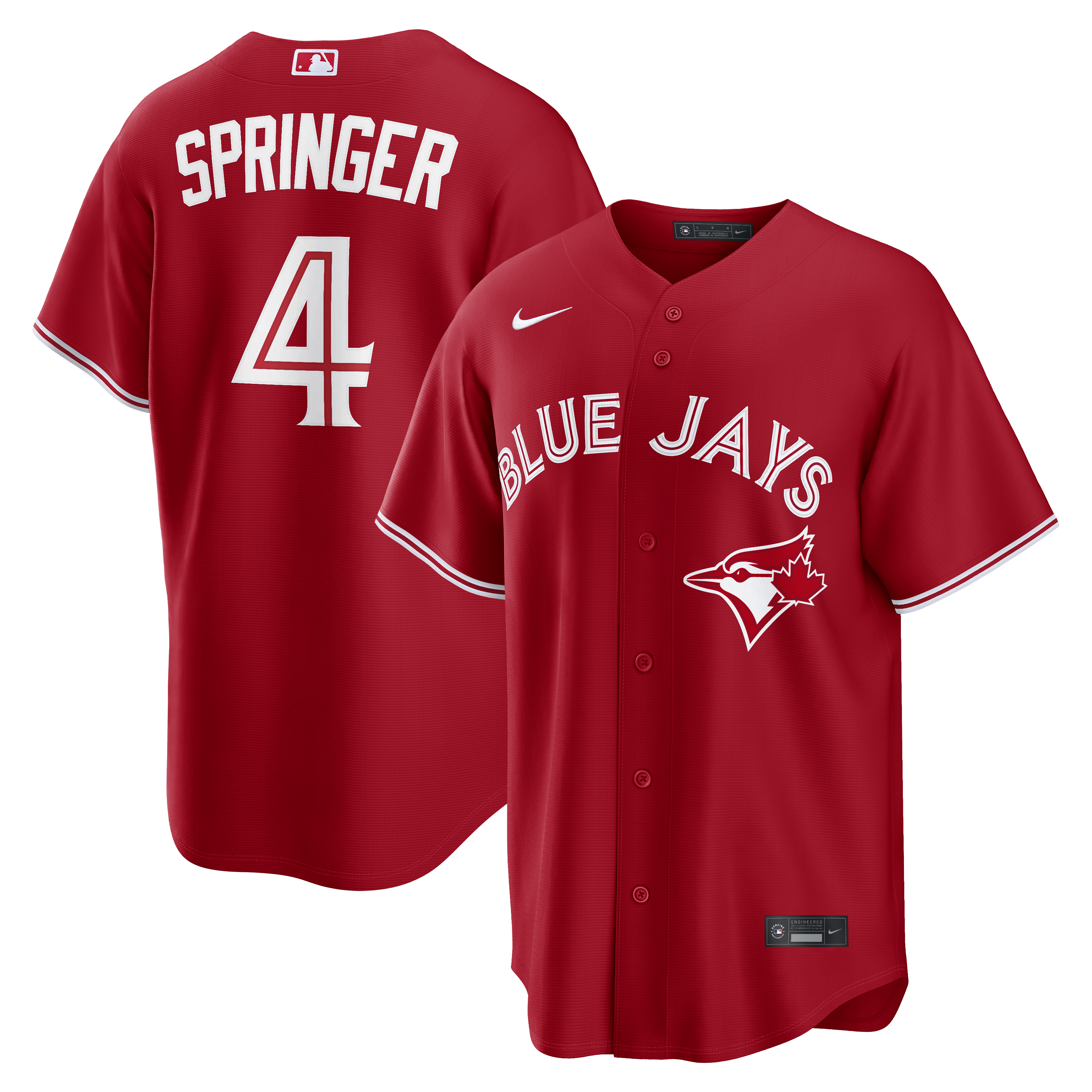 George Springer Toronto Blue Jays Canada Day Jersey - Red