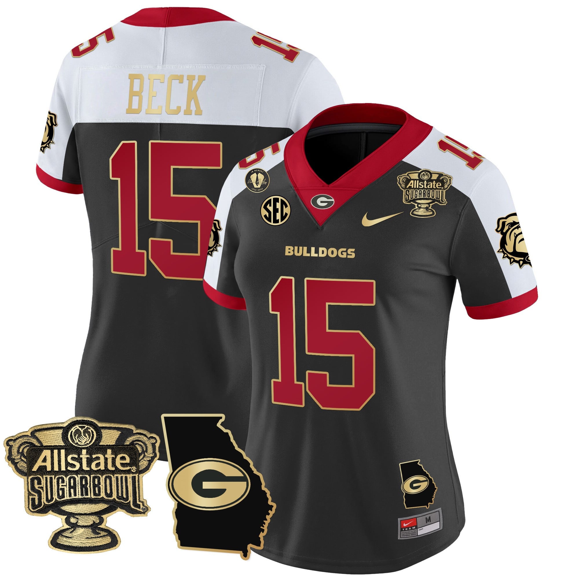 Georgia Bulldogs Beck Jersey - Nike Georgia Bulldogs #15 Beck Black