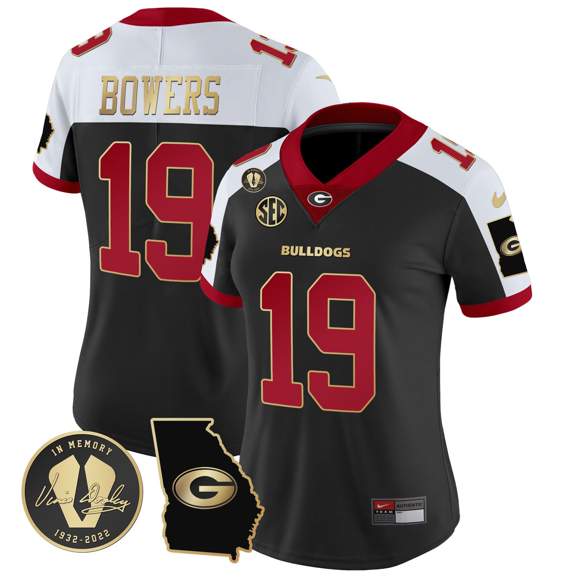Georgia Bulldogs Black Jersey - Nike Georgia Bulldogs #19 Black Jersey