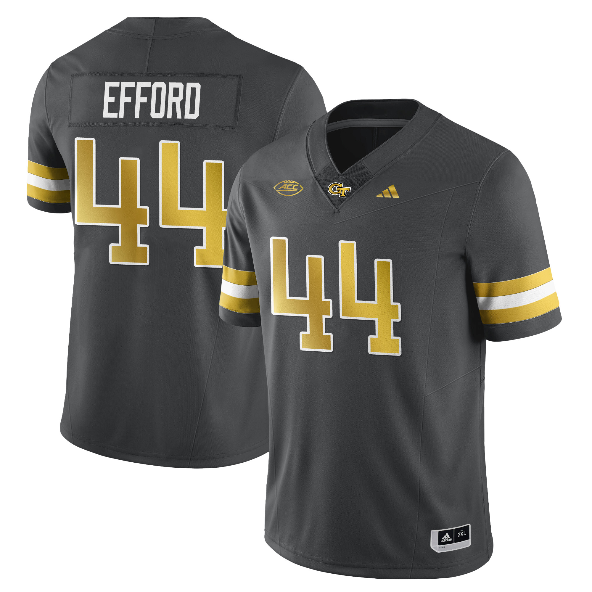 Alternative view of Georgia Tech Gray Jersey - Adidas Georgia Tech #25 Gray Football