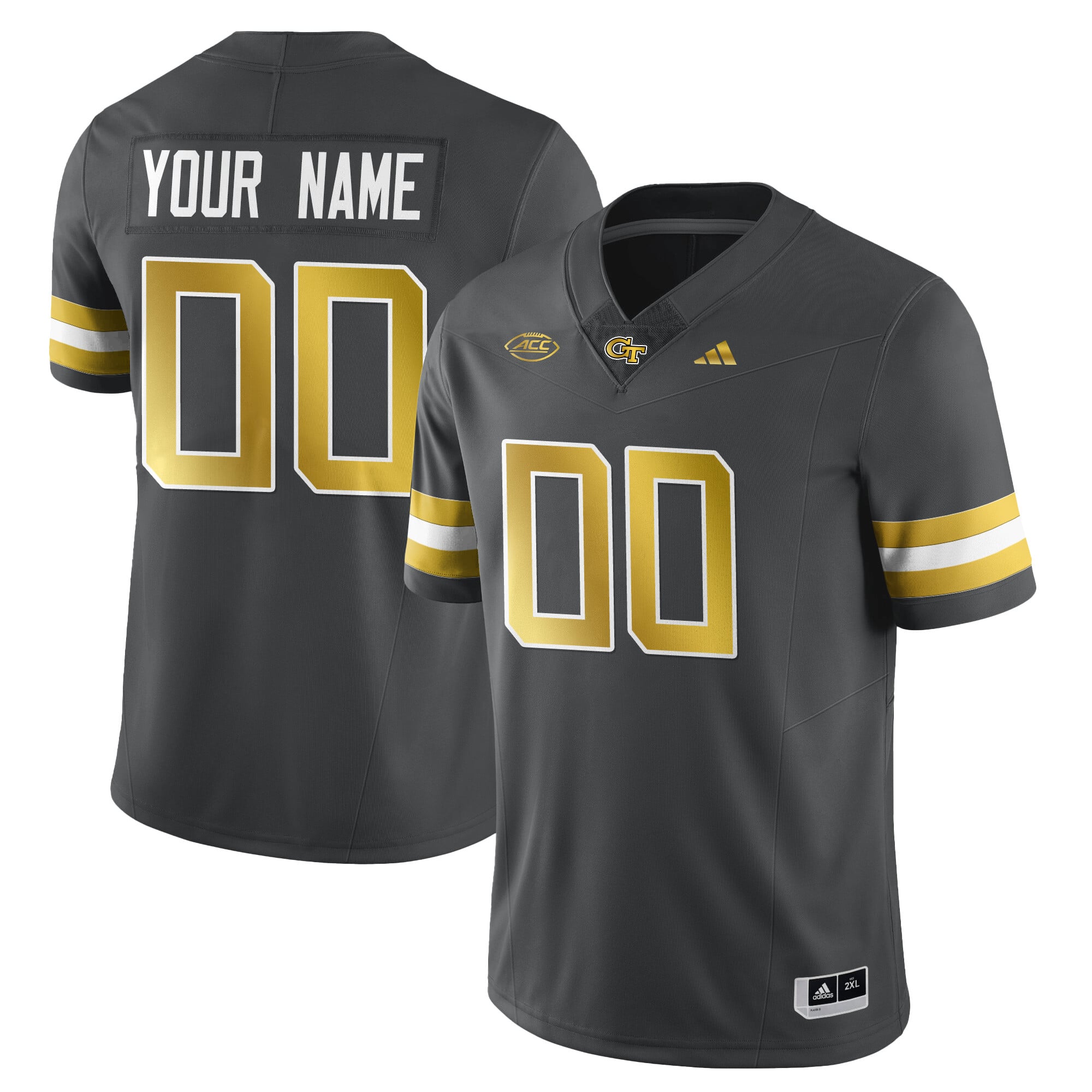 Georgia Tech Gray Jersey - Adidas Georgia Tech Gray Football Jersey