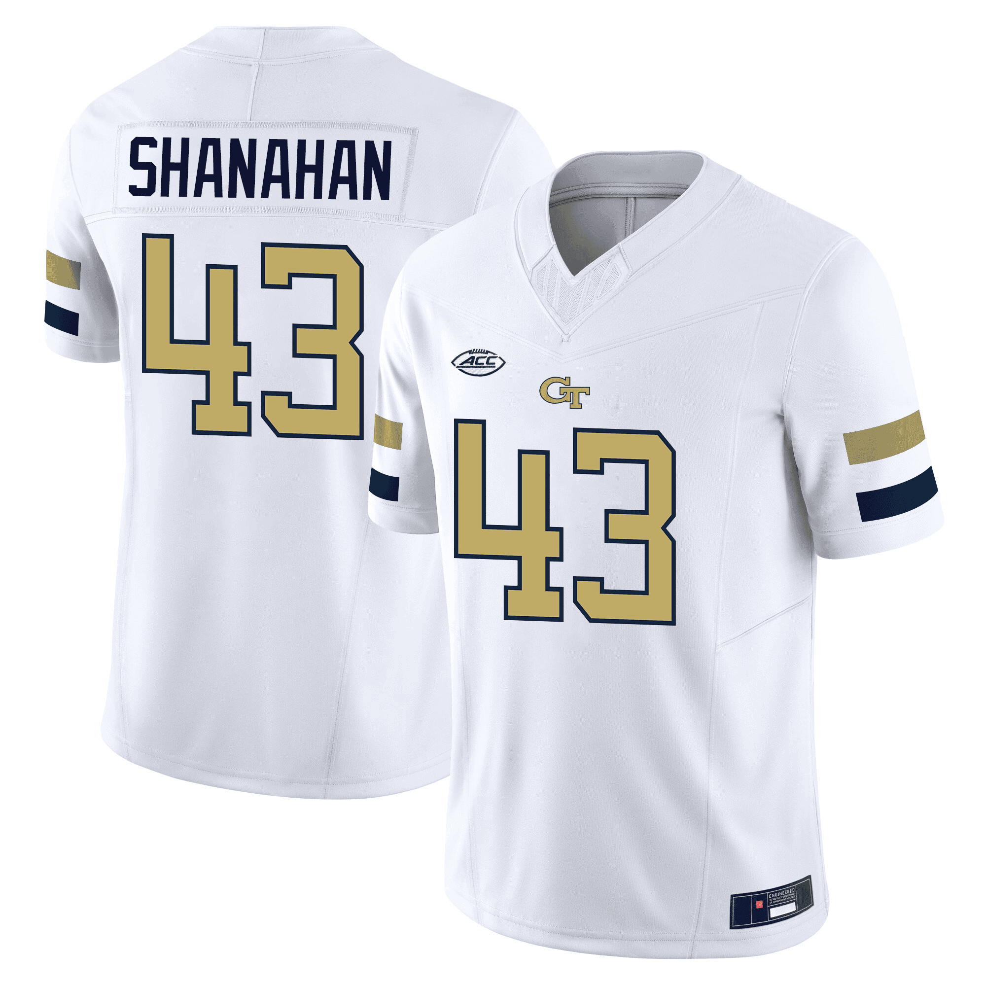 Georgia Tech Shanahan #43 Jersey - Nike - White