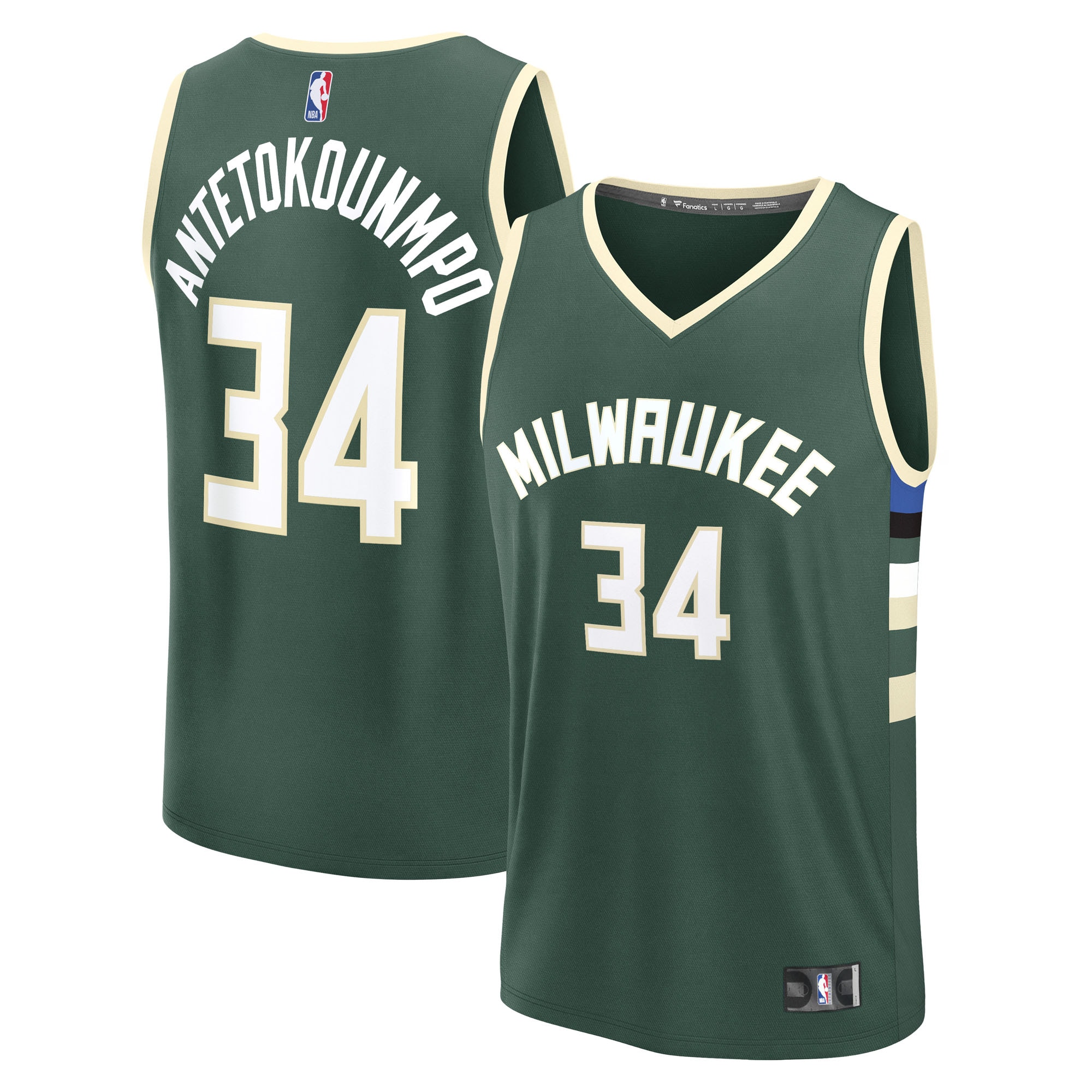Giannis Antetokounmpo Milwaukee Bucks Fanatics Fast Break Player Jersey - Icon Edition - Hunter Green