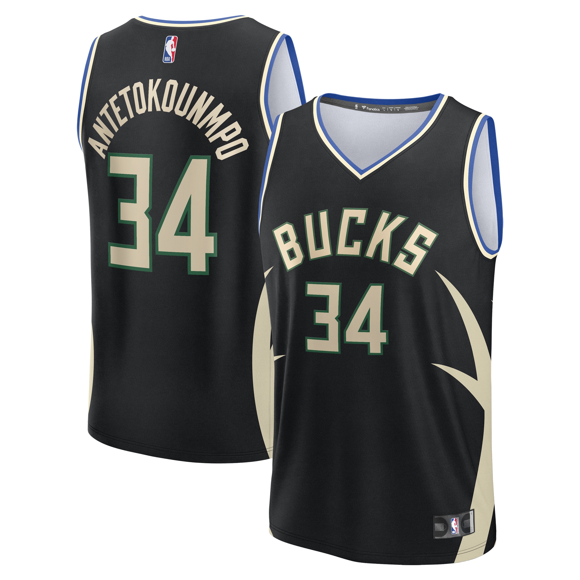 Giannis Antetokounmpo Milwaukee Bucks Fanatics Fast Break Player Jersey - Statement Edition - Black