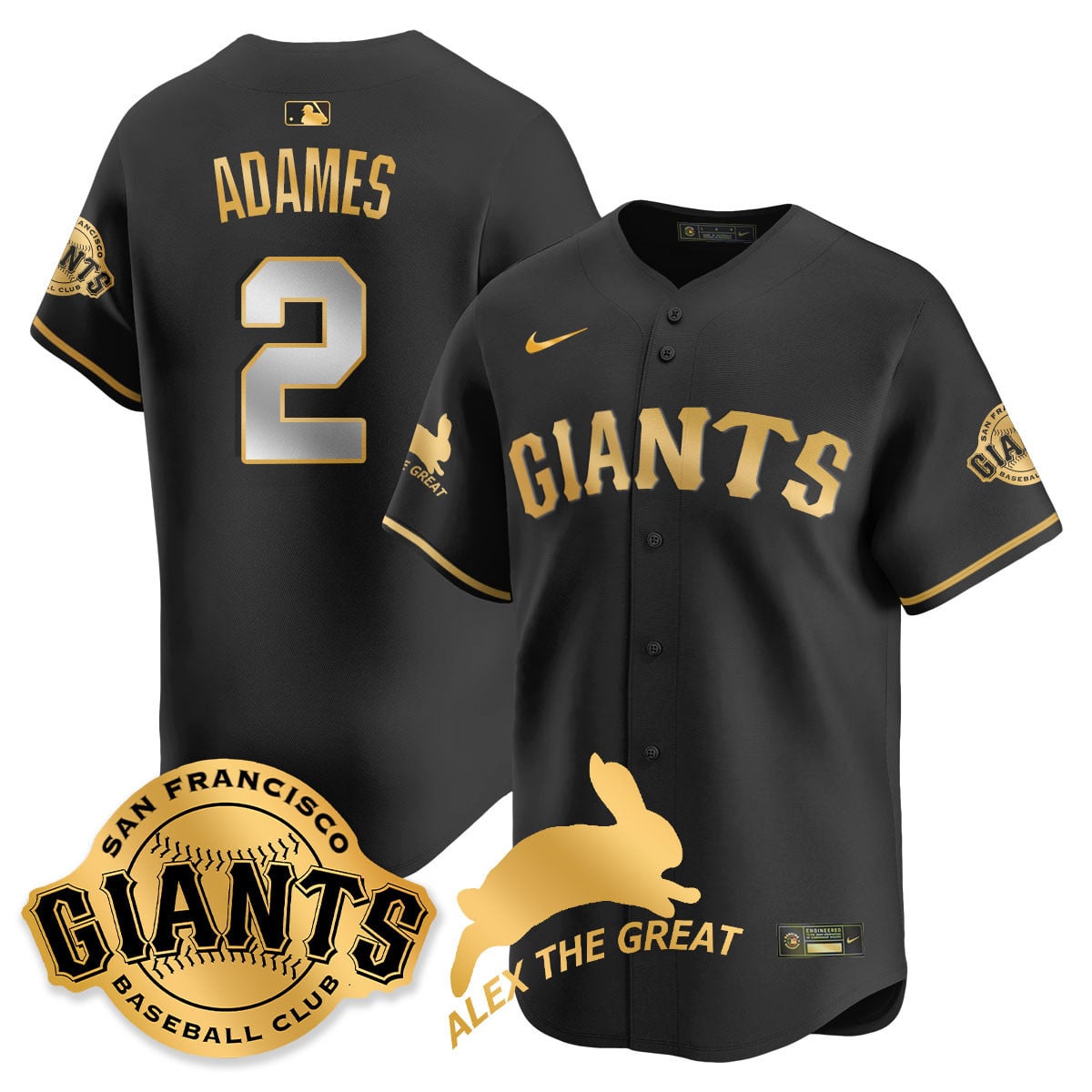 Giants Adames Black Jersey - Nike - Alex The Great Edition