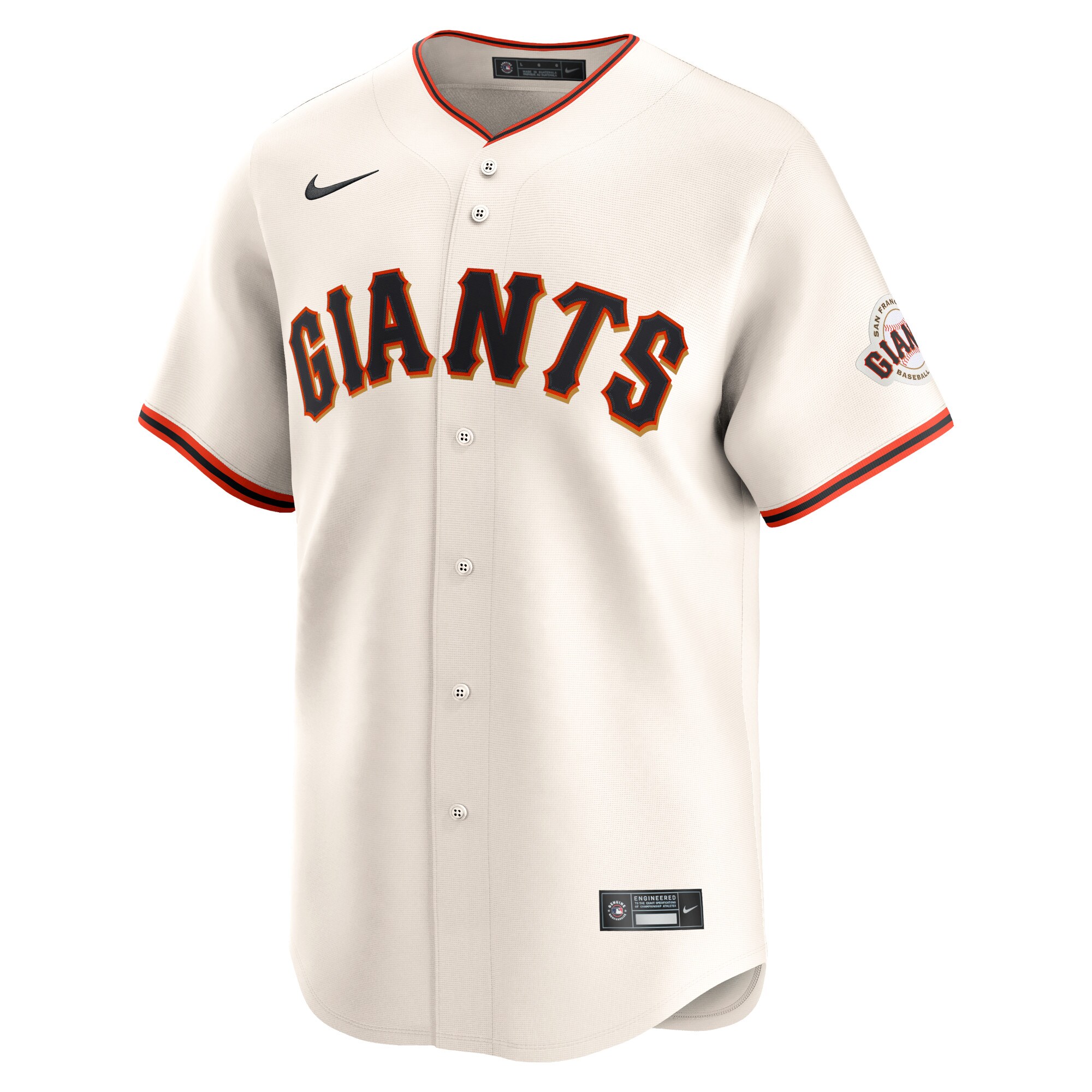 Alternative view of Giants Custom Cream Home Jersey - Nike San Francisco