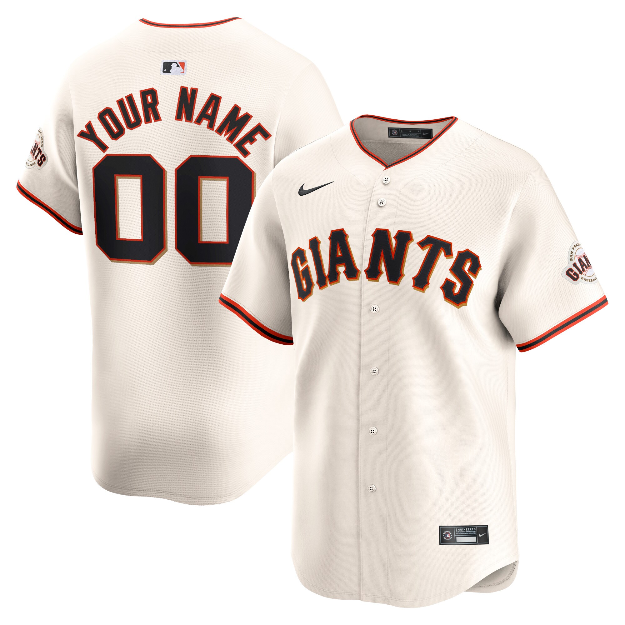Giants Custom Cream Home Jersey - Nike San Francisco