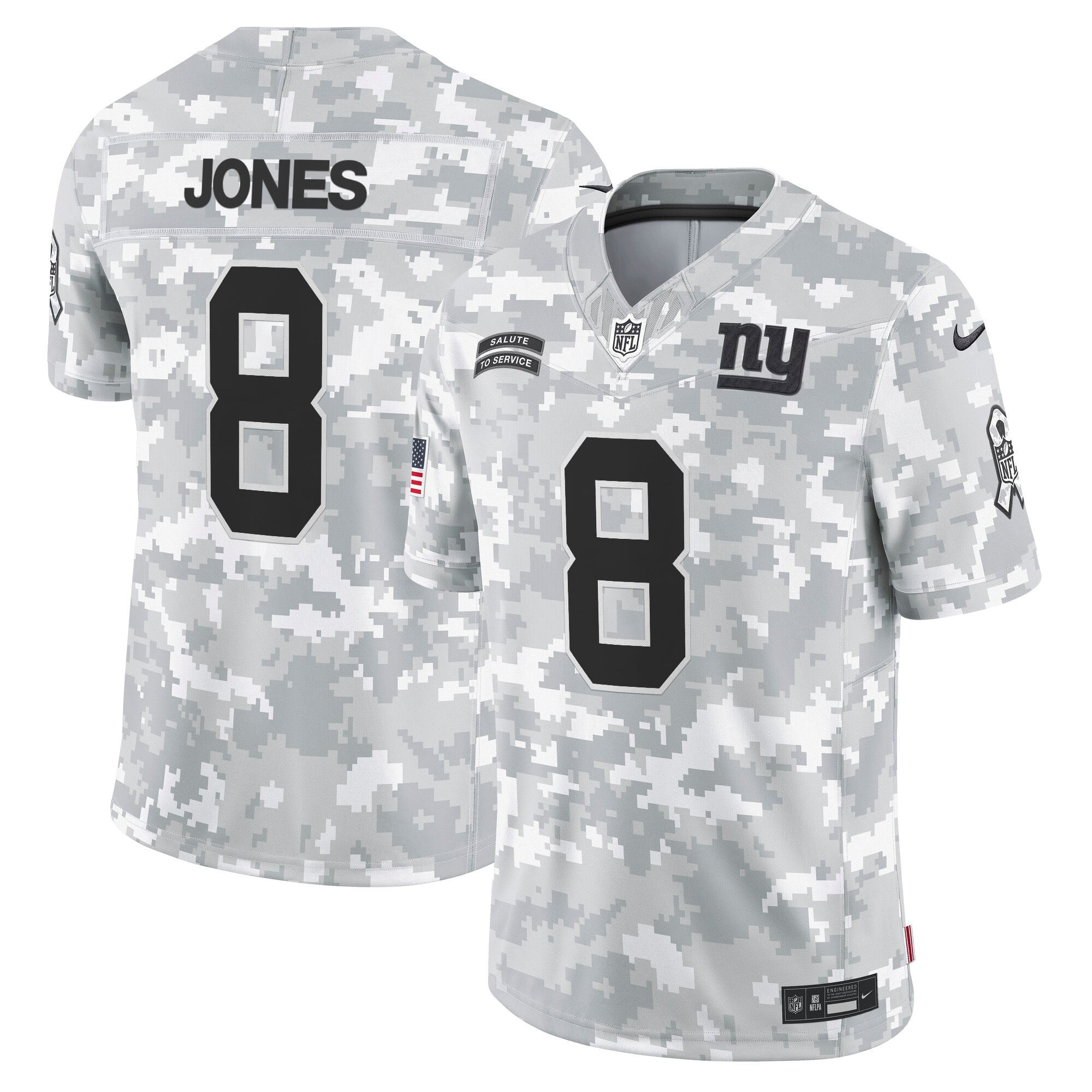 Alternative view of Giants DeVito Camo Jersey - Nike Giants DeVito #15 - Gray Camo Salute