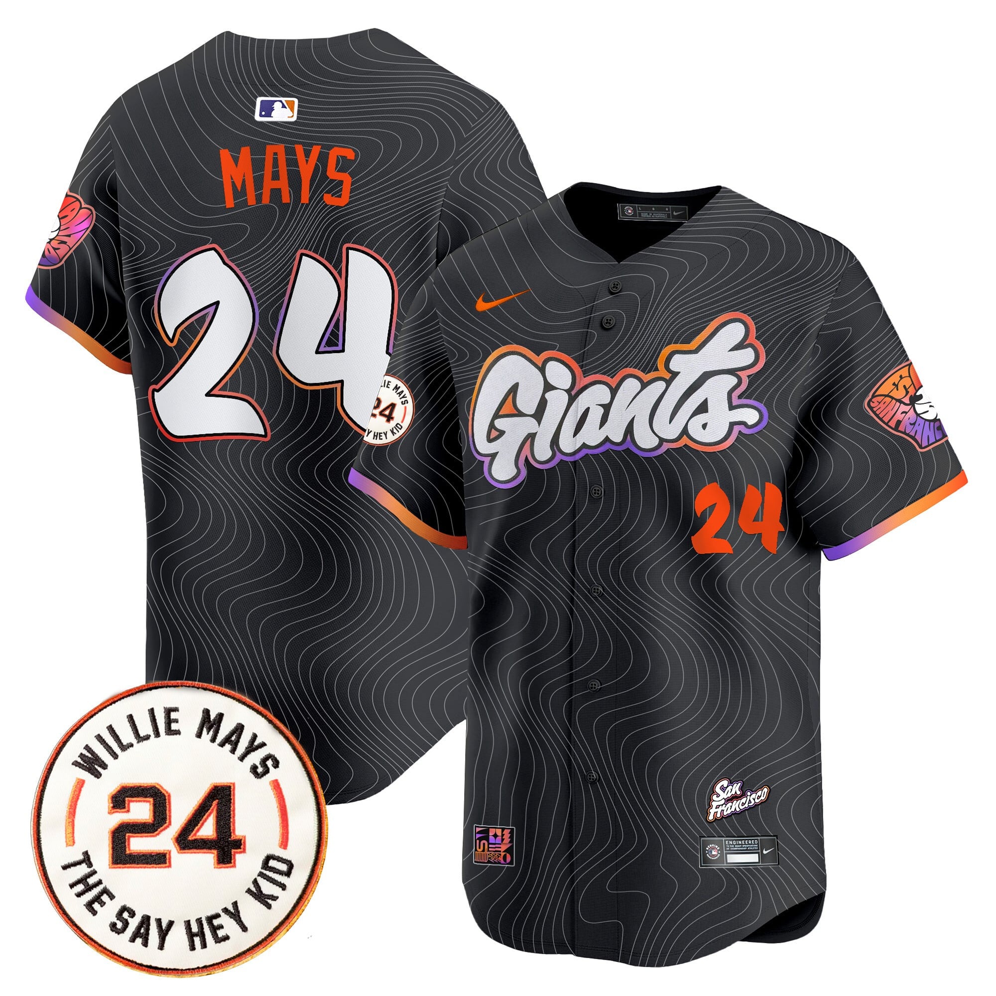 Giants Mays Black Jersey - Nike - San Francisco “Say Hey Kid”