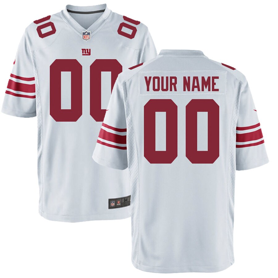 Giants White Burgundy Custom Jersey - Nike Giants White Custom Jersey