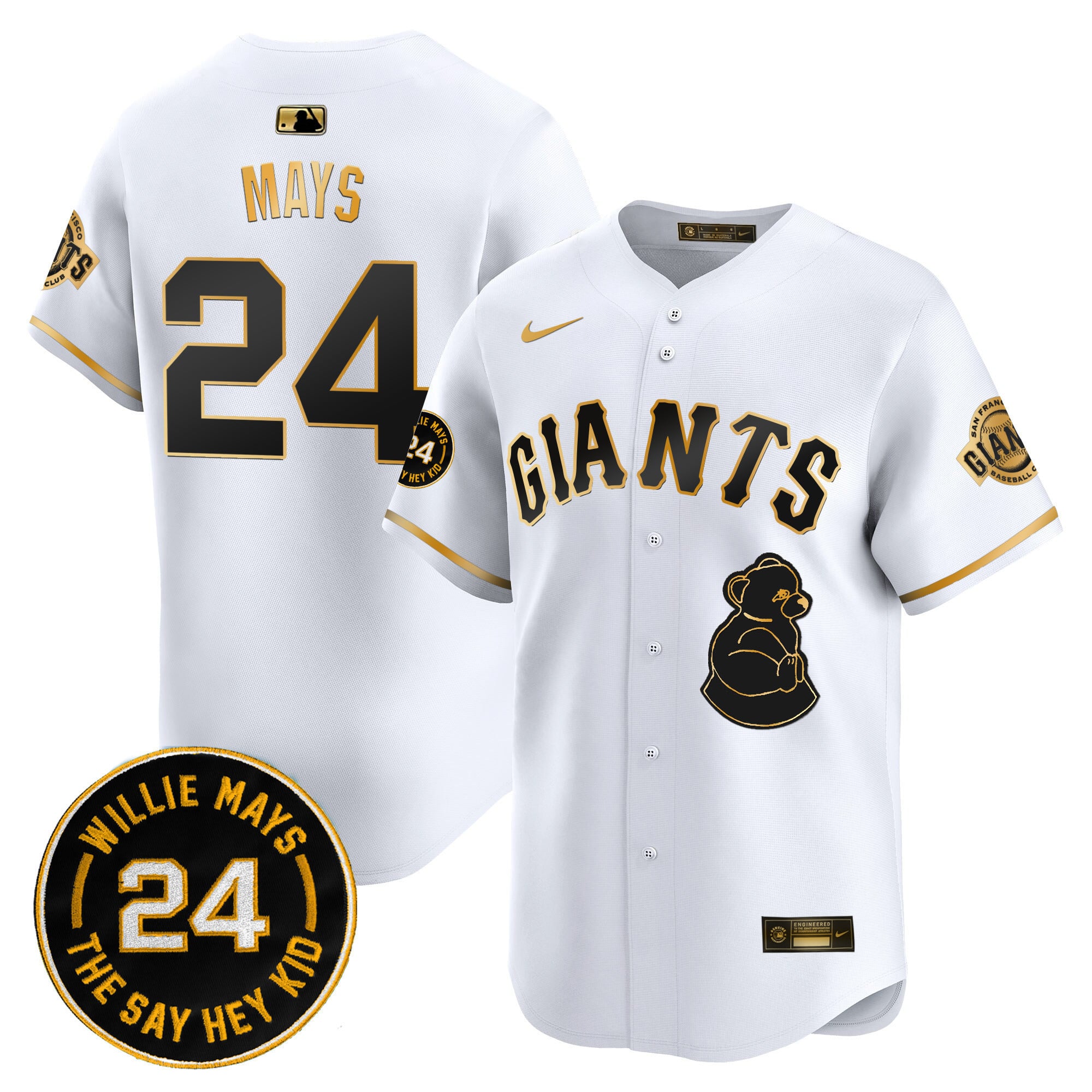 Giants Willie Mays Jersey - Nike Giants Willie Mays #24 - Cream Alt