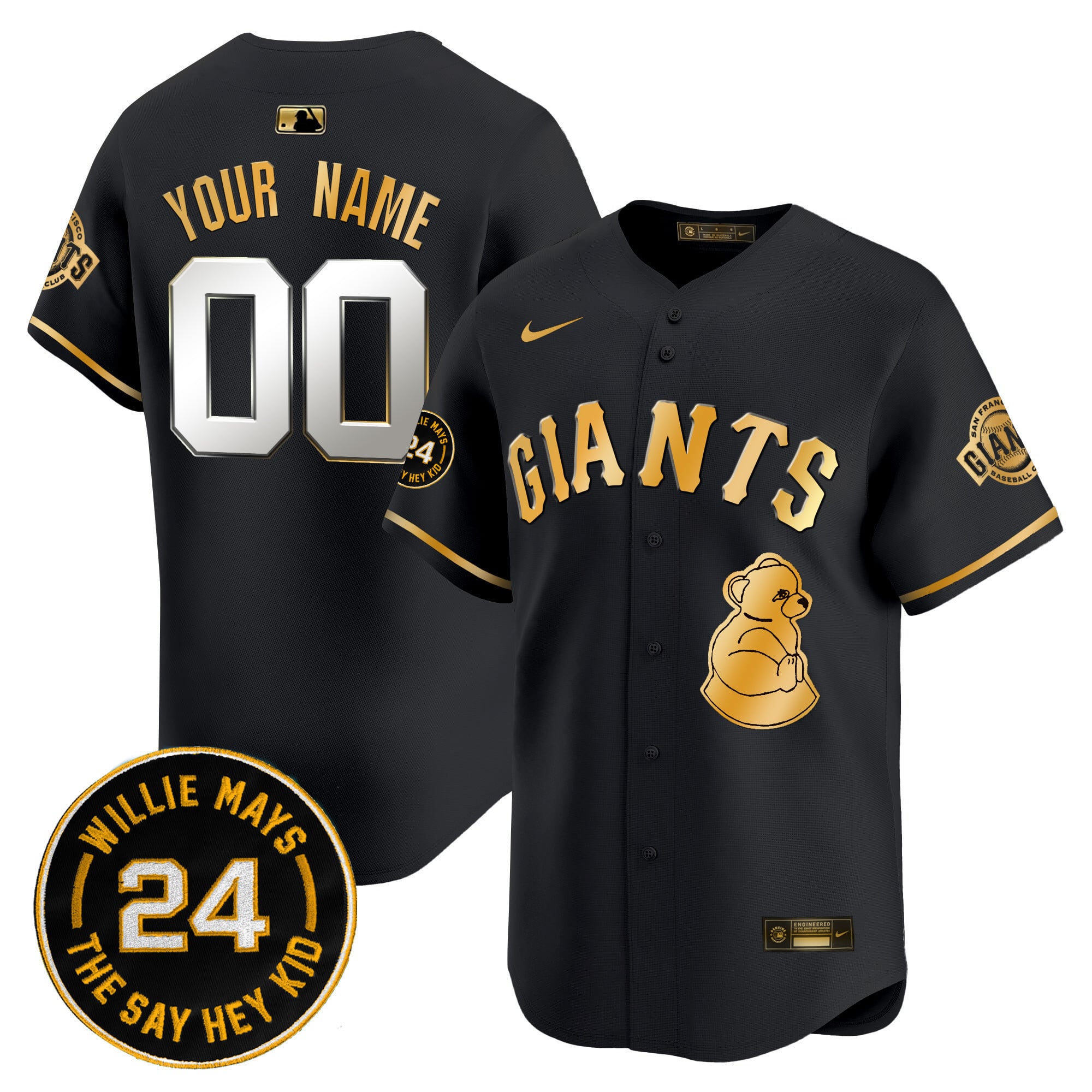 Alternative view of Giants Willie Mays Jersey nike - Nike Giants White Jersey - Willie
