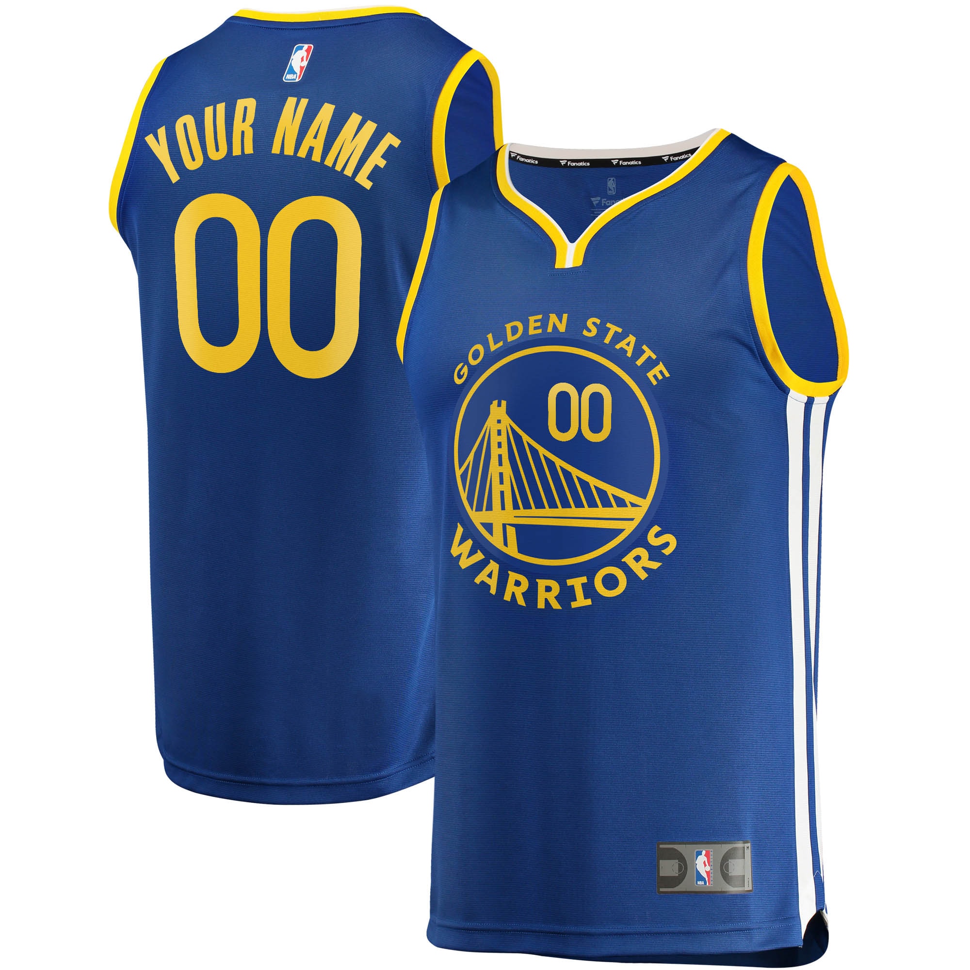 Golden State Warriors Fanatics Fast Break Custom Jersey Royal - Icon Edition