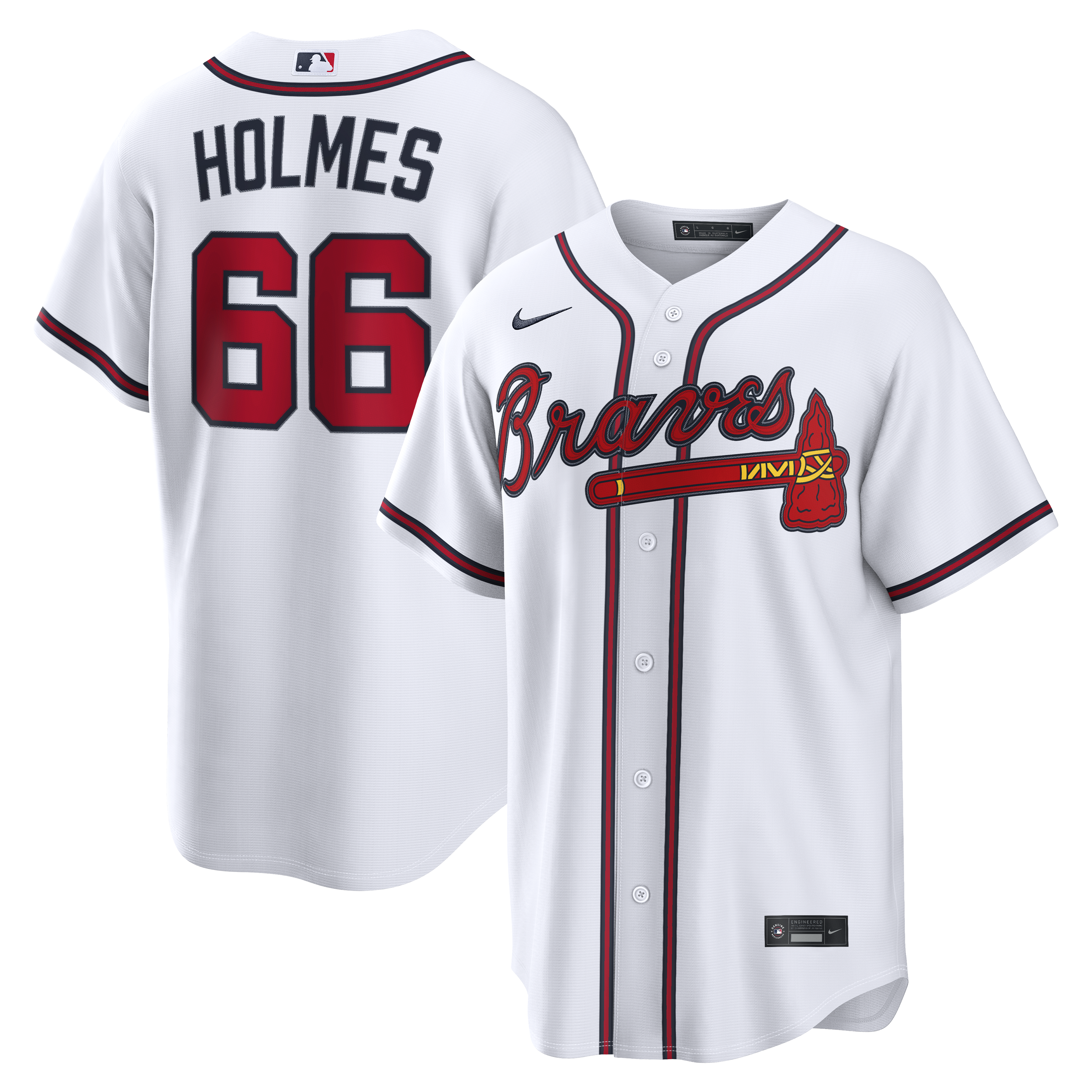 Grant Holmes Atlanta Braves Home Jersey - White