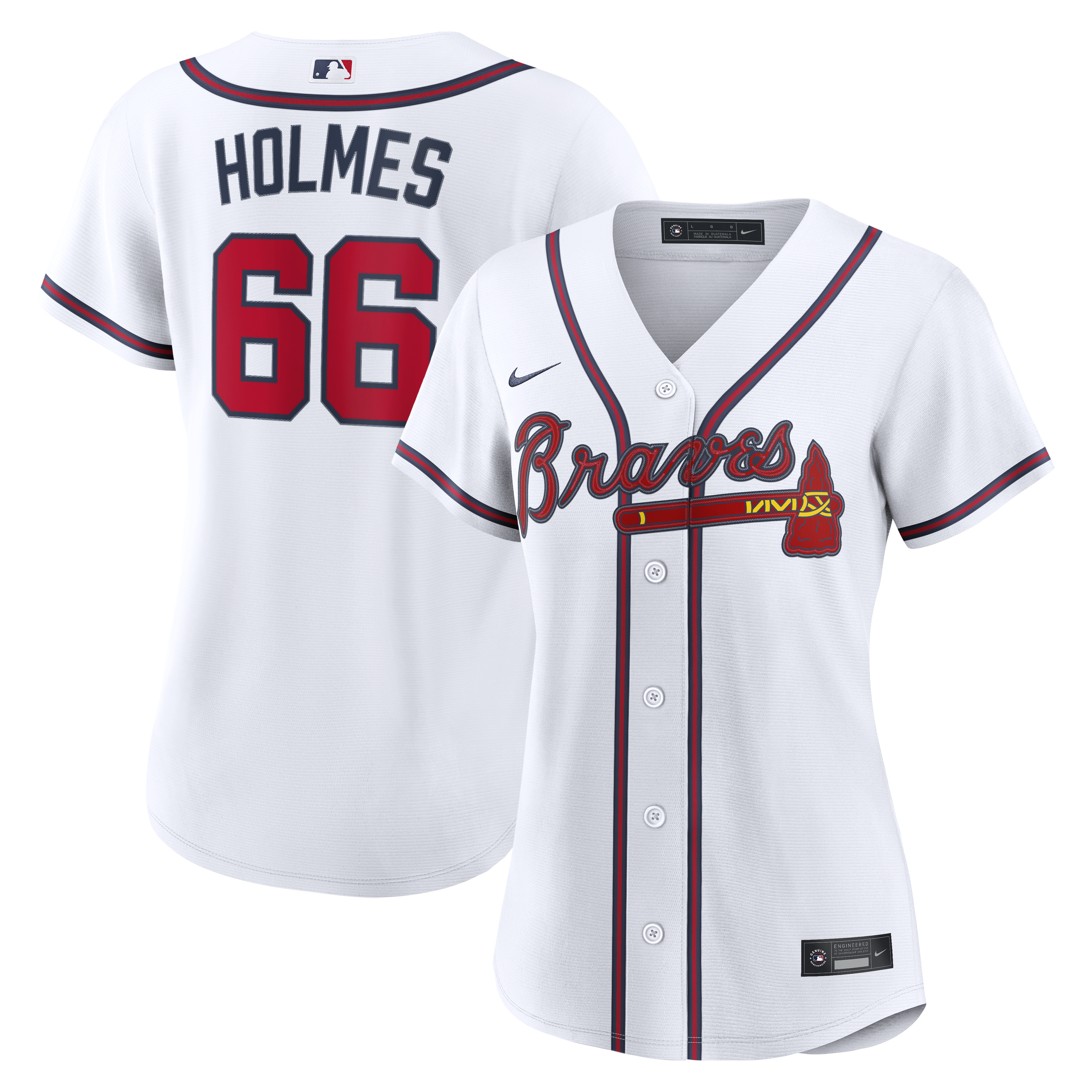 Grant Holmes Atlanta Braves Women's Home Jersey - White